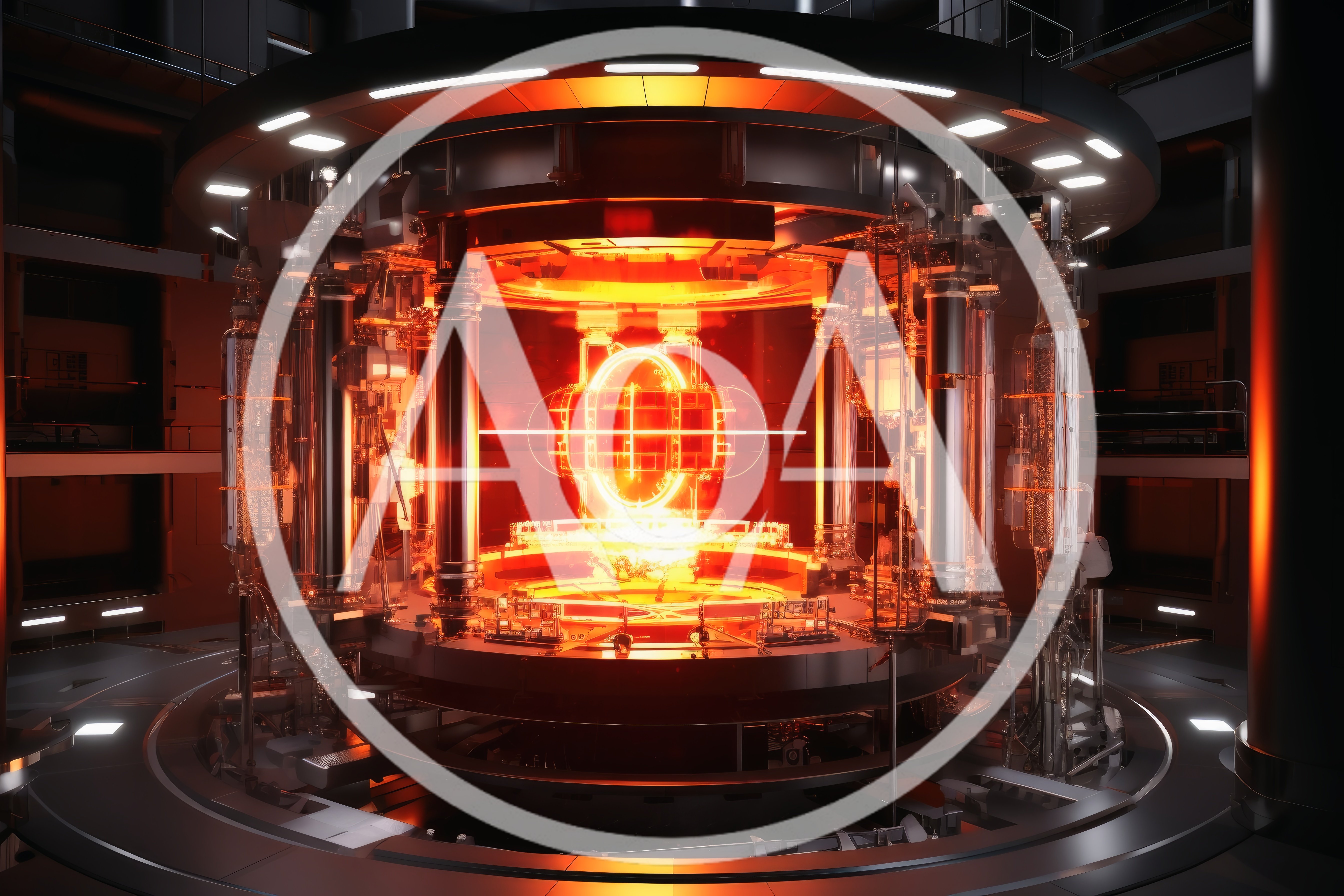 Futuristic Nuclear Fusion Reactor Core In Operation