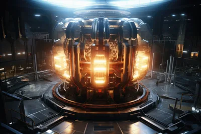 Futuristic Nuclear Fusion Reactor Core In Laboratory