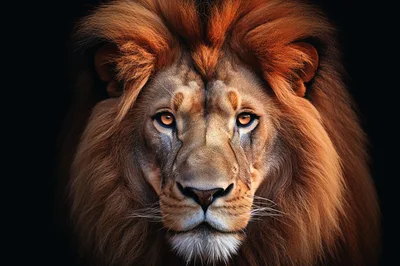 Majestic Male Lion Portrait With Intense Gaze