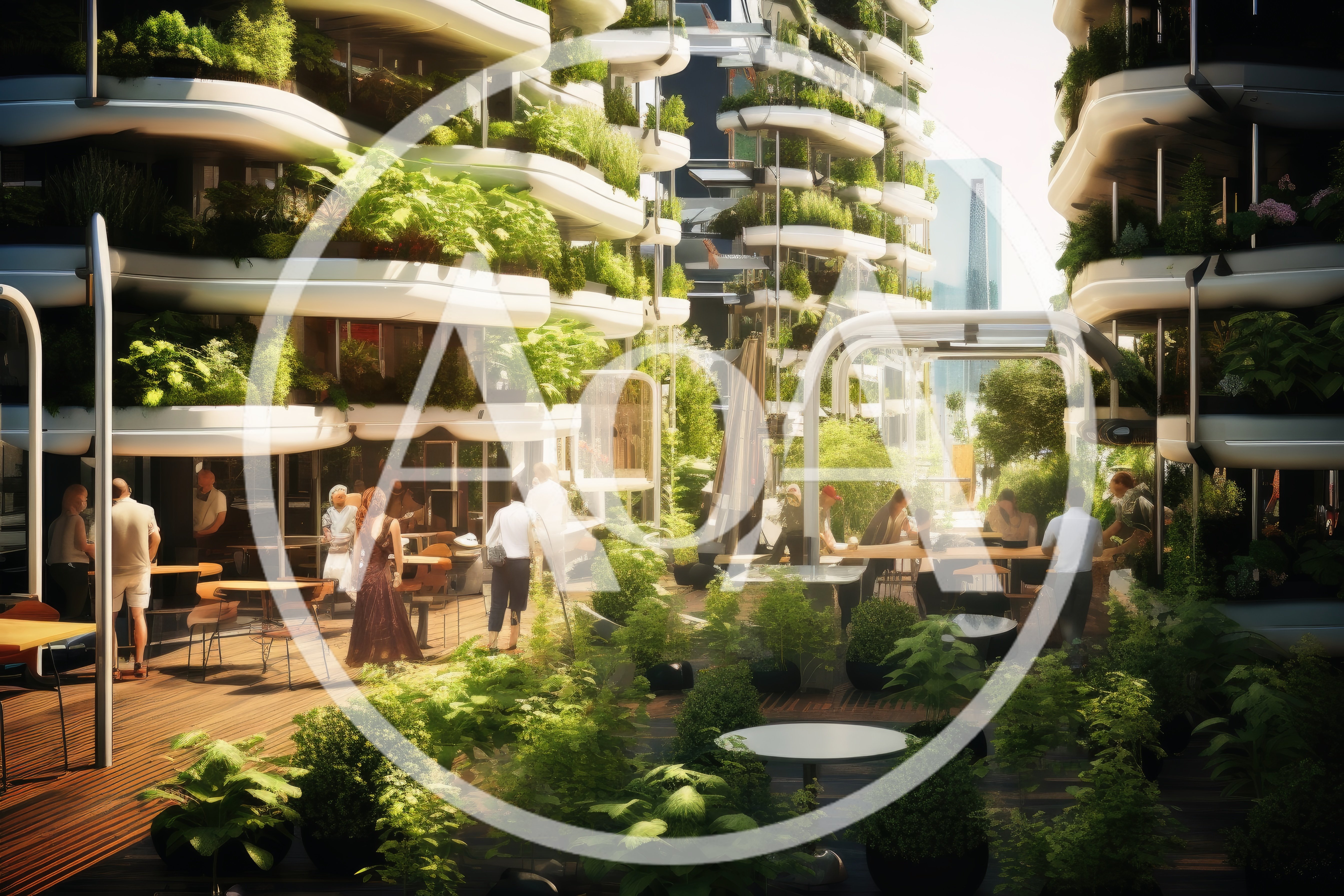 Futuristic Eco Friendly Urban Terrace Cafe