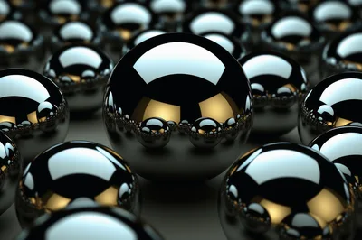 Abstract Background of Reflective Metallic Spheres