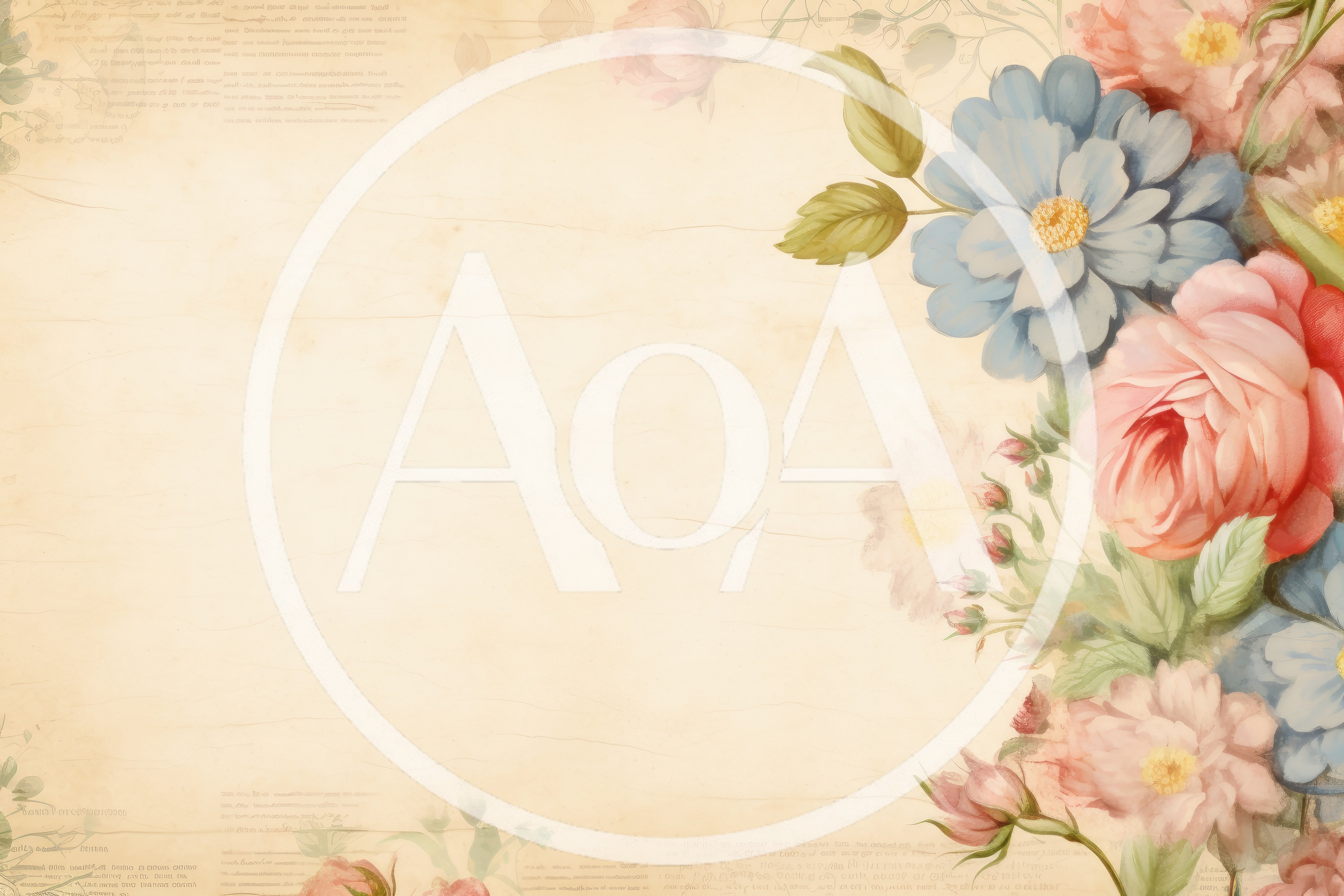Vintage Floral Background With Watercolor Flowers