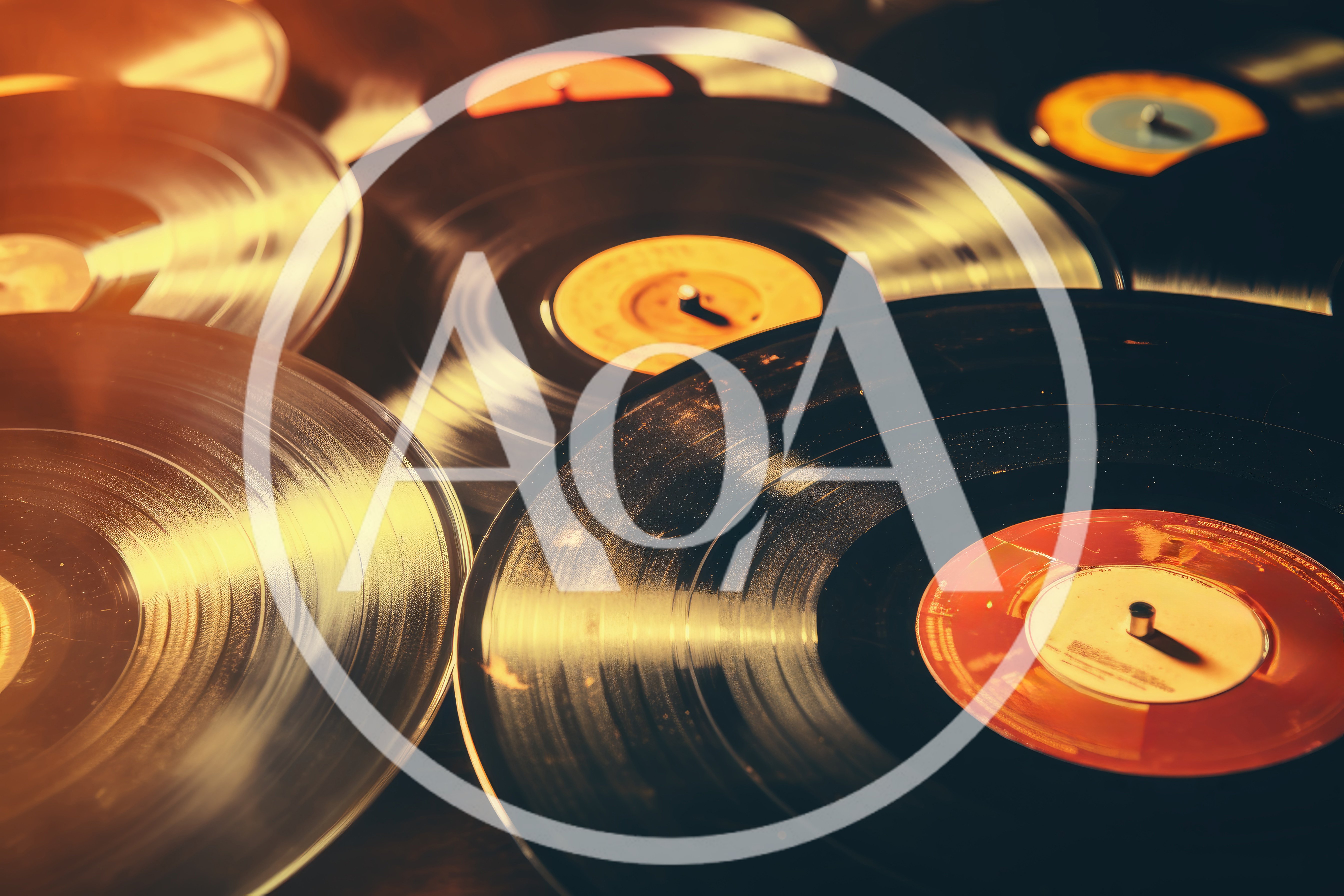 Collection Of Vintage Vinyl Records On A Table