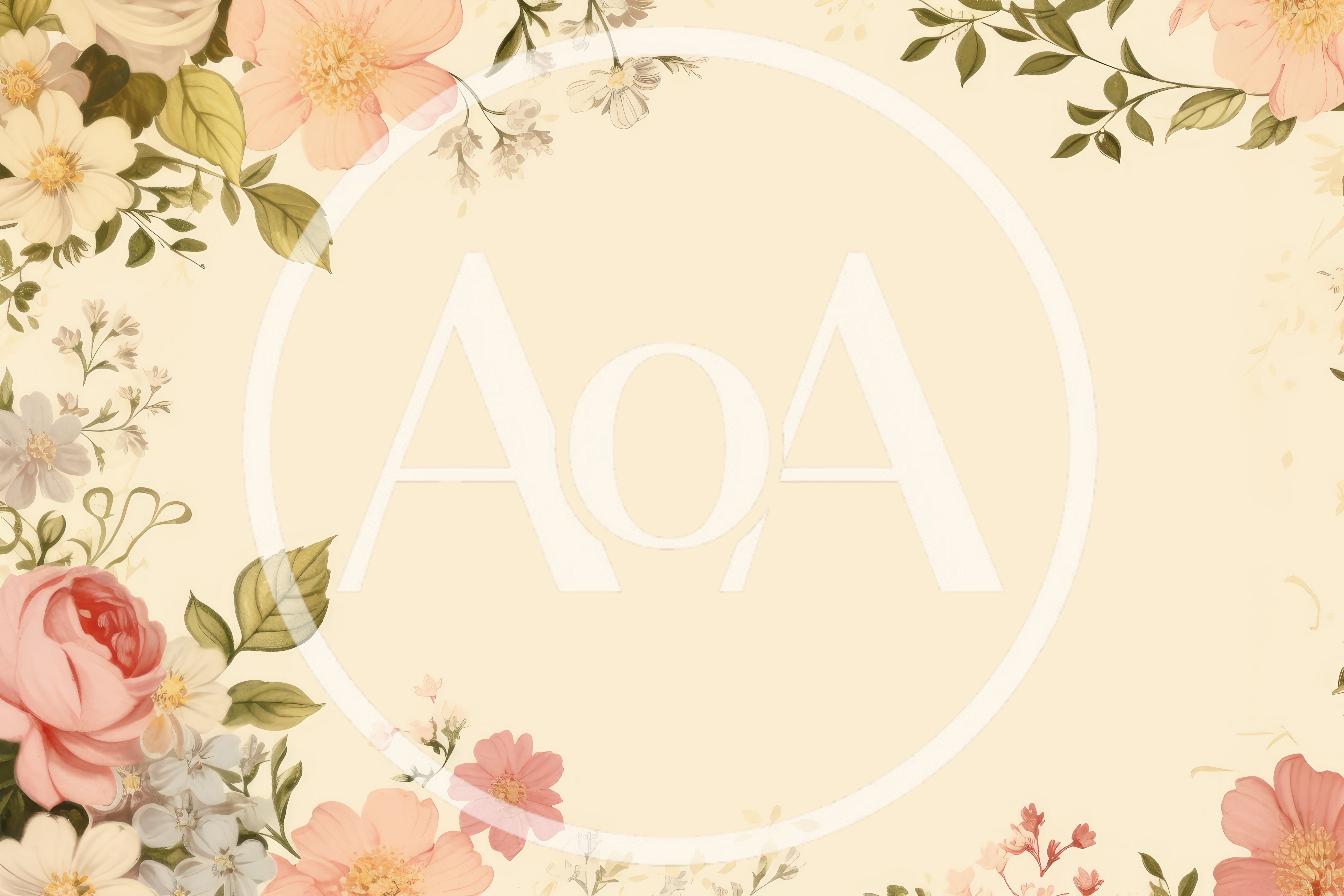 Vintage Floral Frame With Pastel Watercolor Flowers
