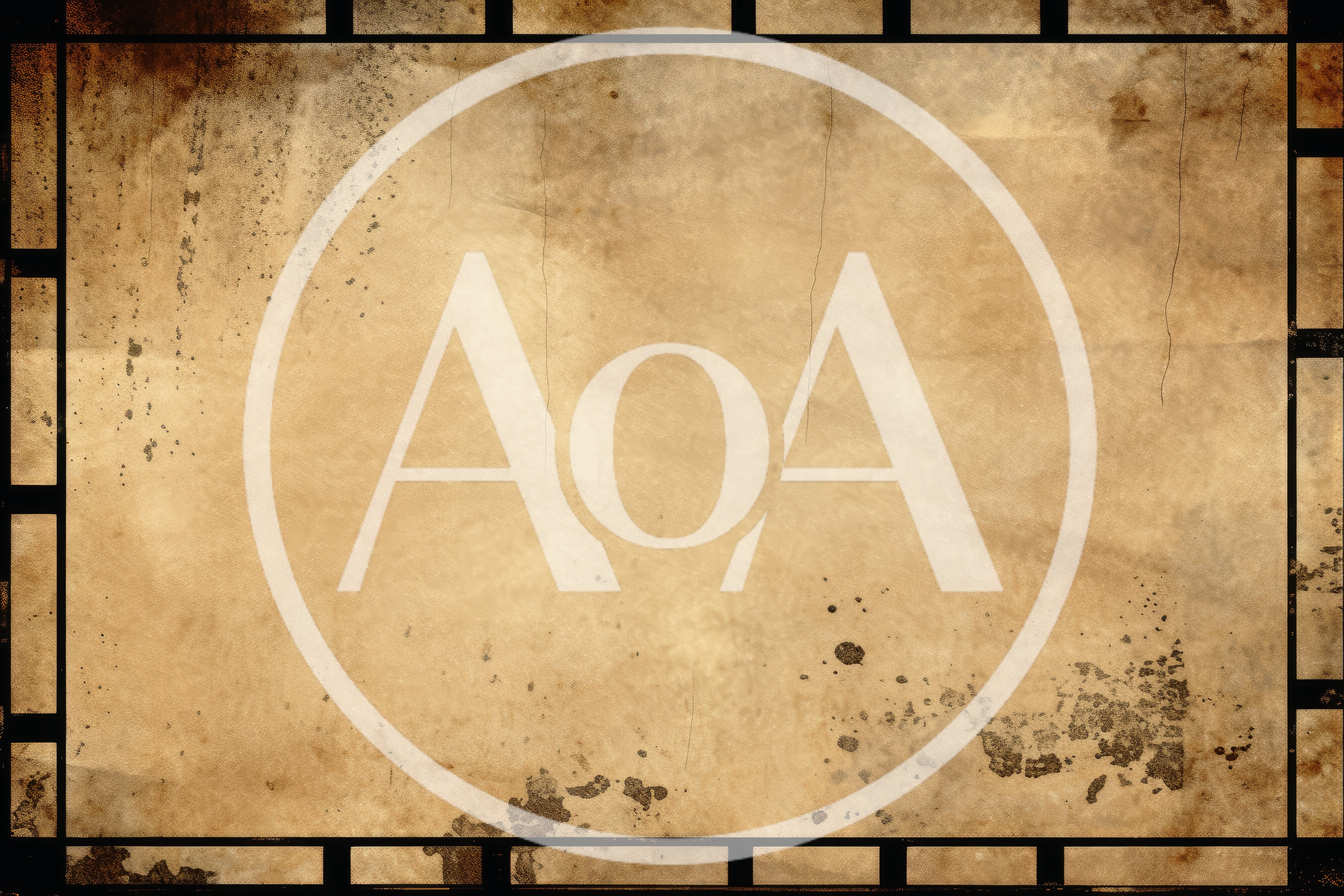 Vintage Film Strip Frame With Aged Parchment Texture