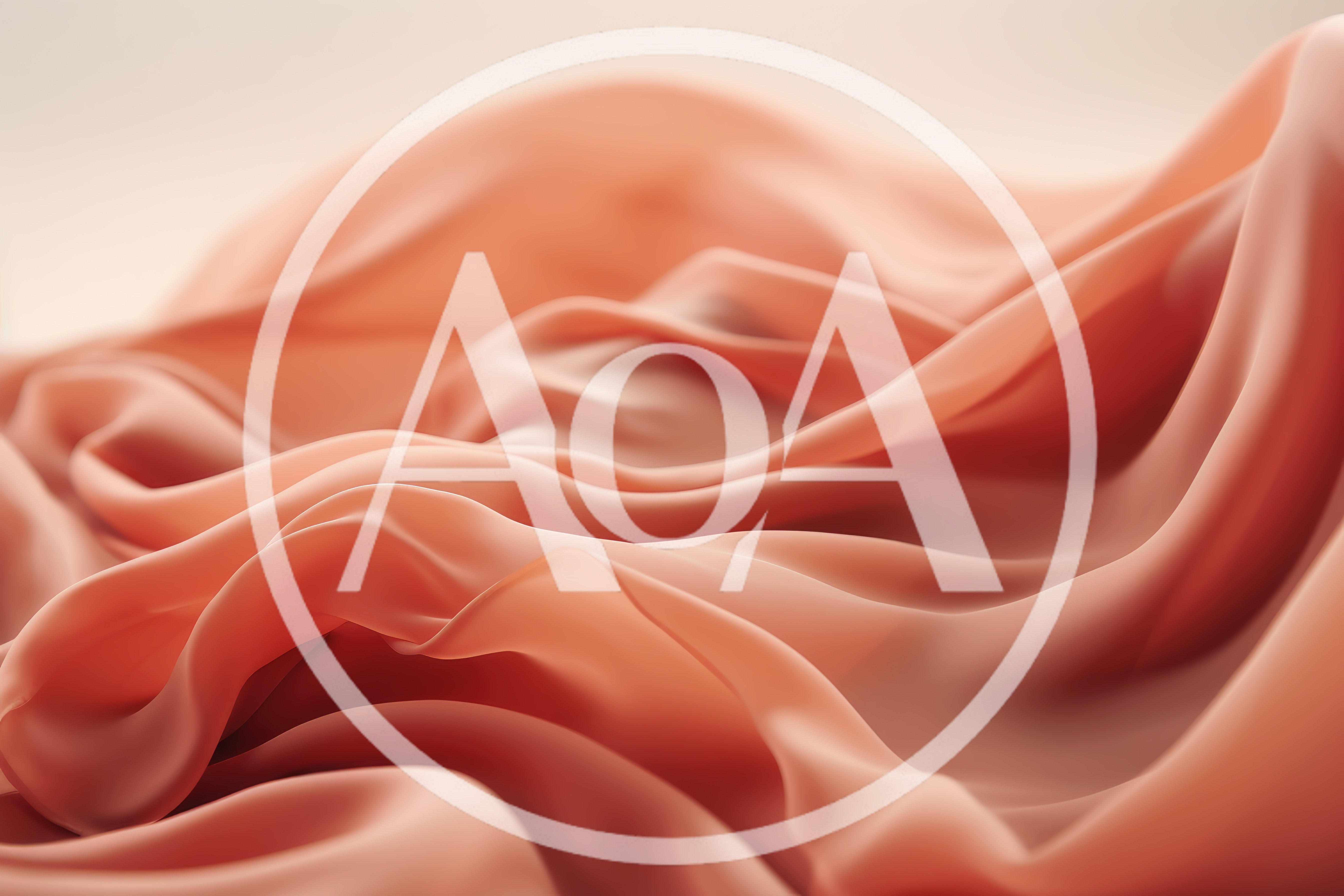 Abstract Flowing Peach Silk Fabric Background