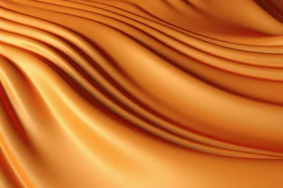 Abstract Golden Silk Fabric Waves Background