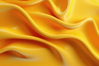 Abstract Yellow Silk Fabric Waves Background