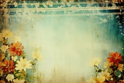 Vintage Floral Background With Grunge Texture
