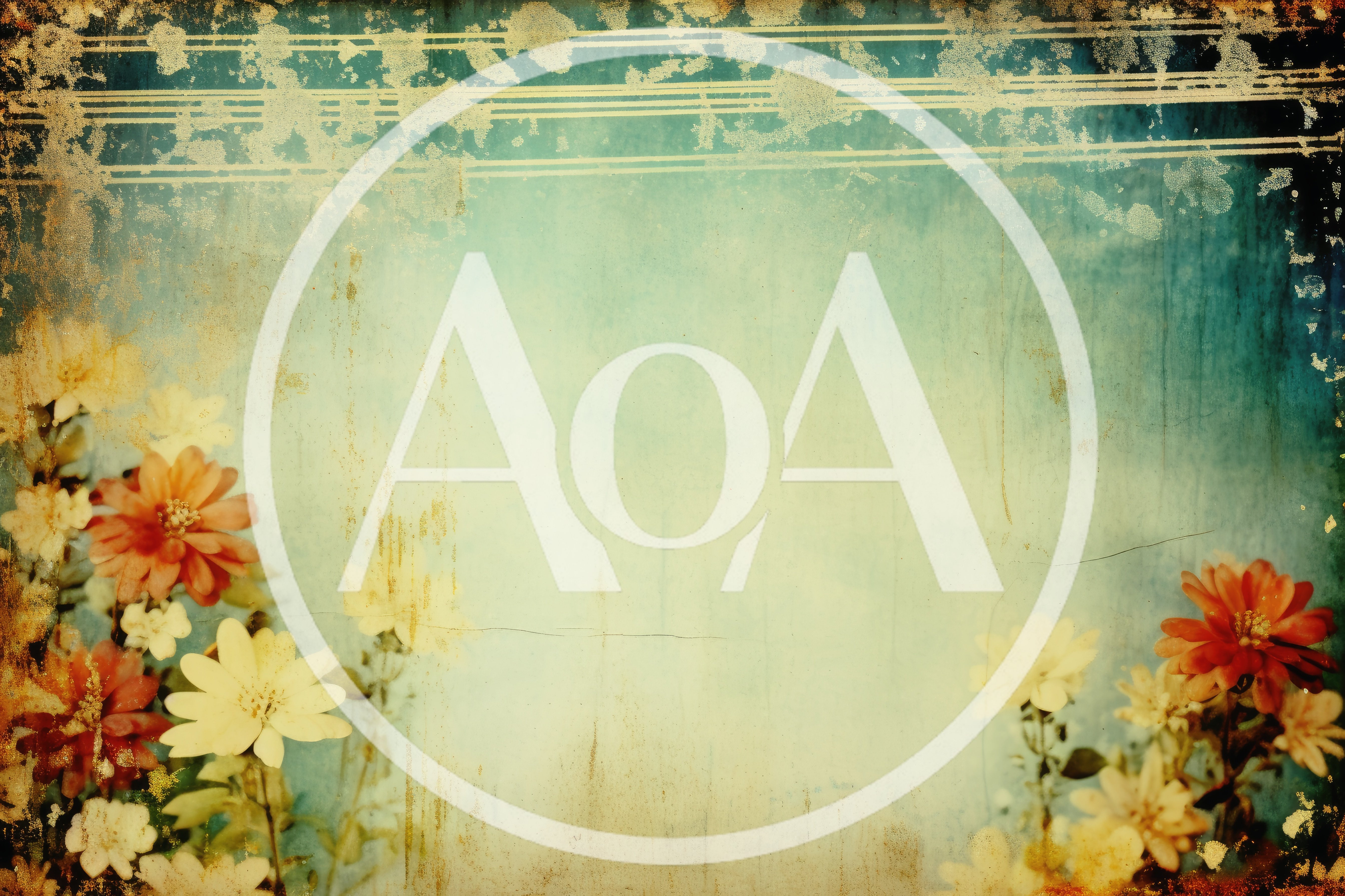 Vintage Floral Background With Grunge Texture