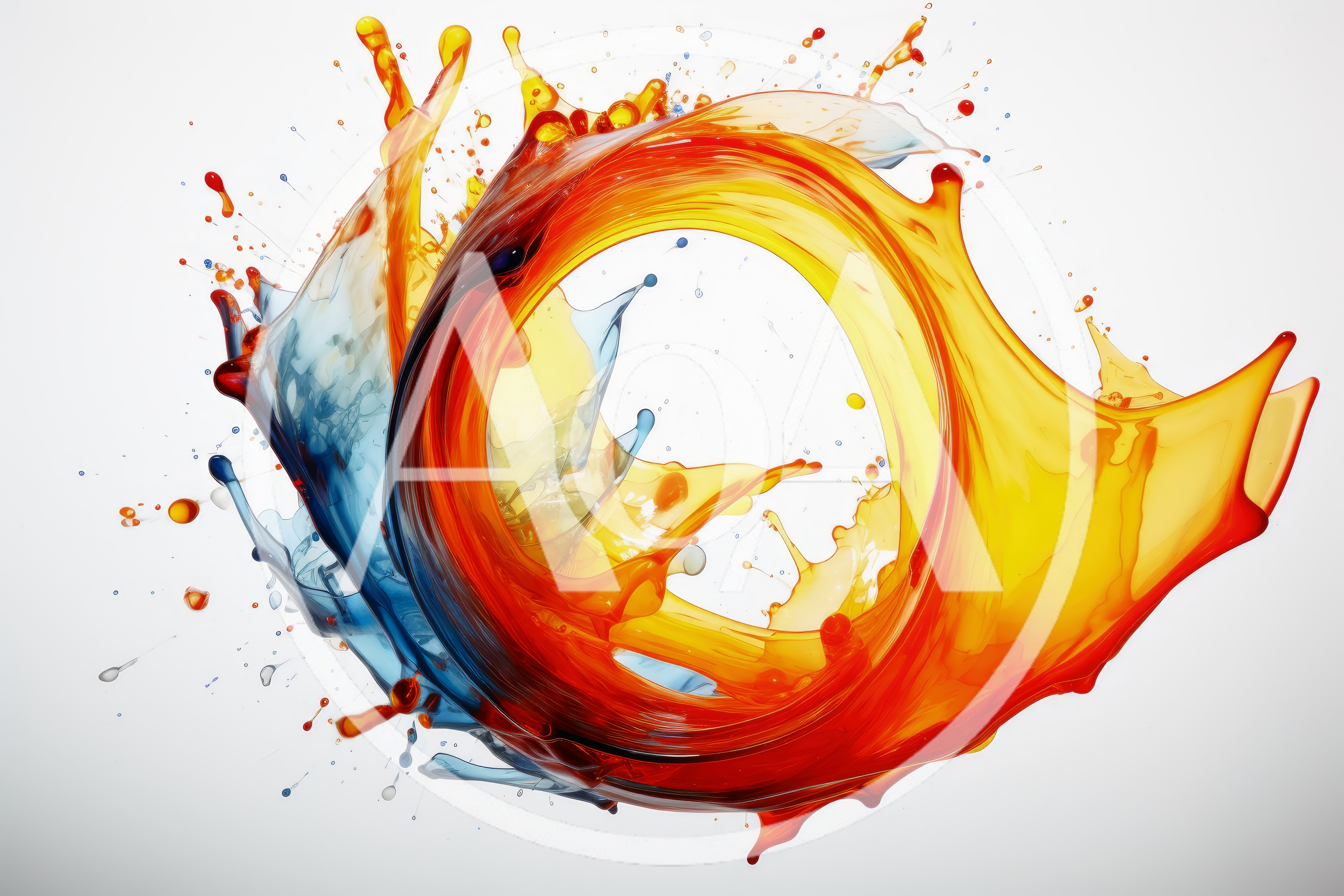 Abstract Circular Splash Of Vibrant Liquid Colors