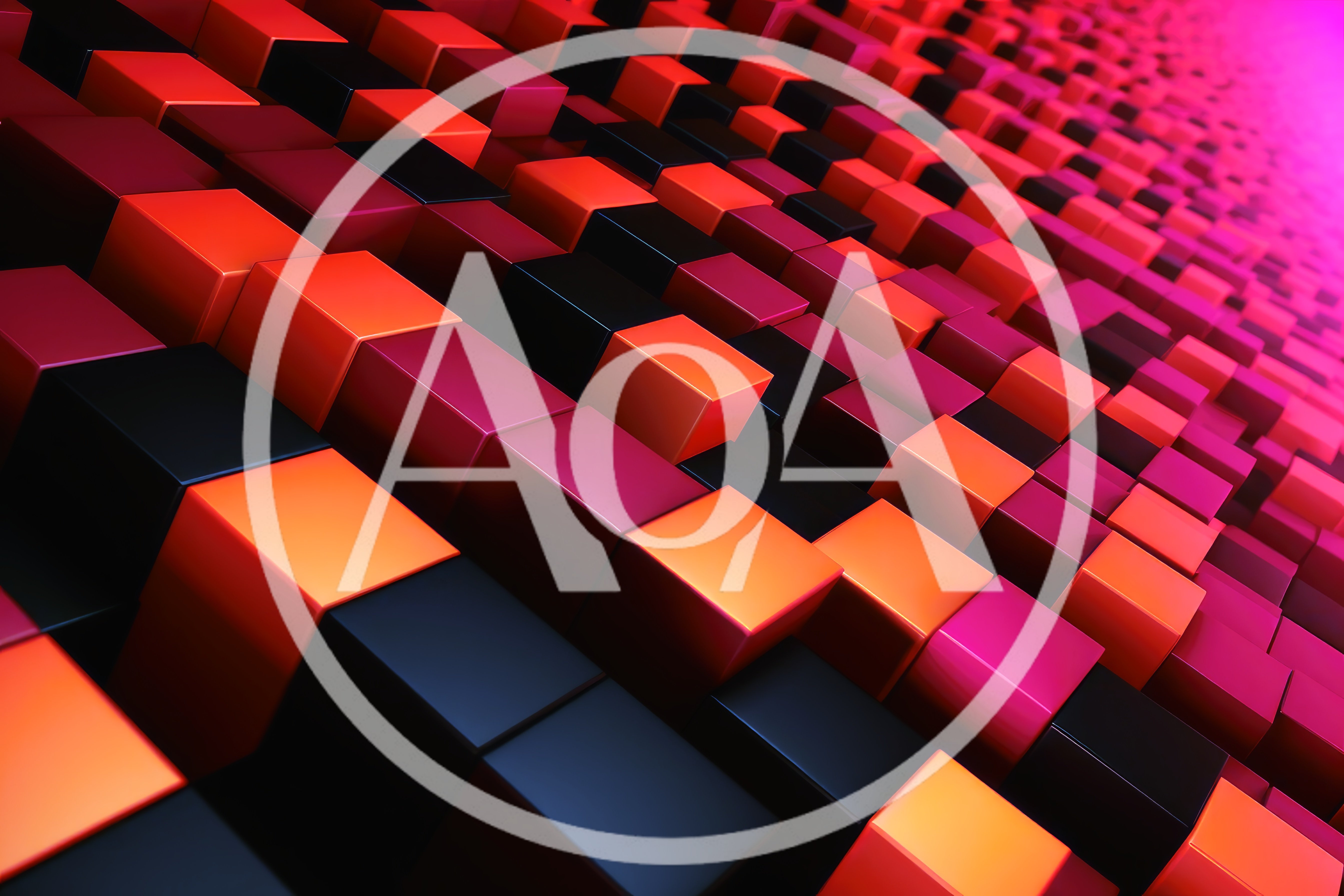 Abstract 3D Background With Red And Black Cubes
