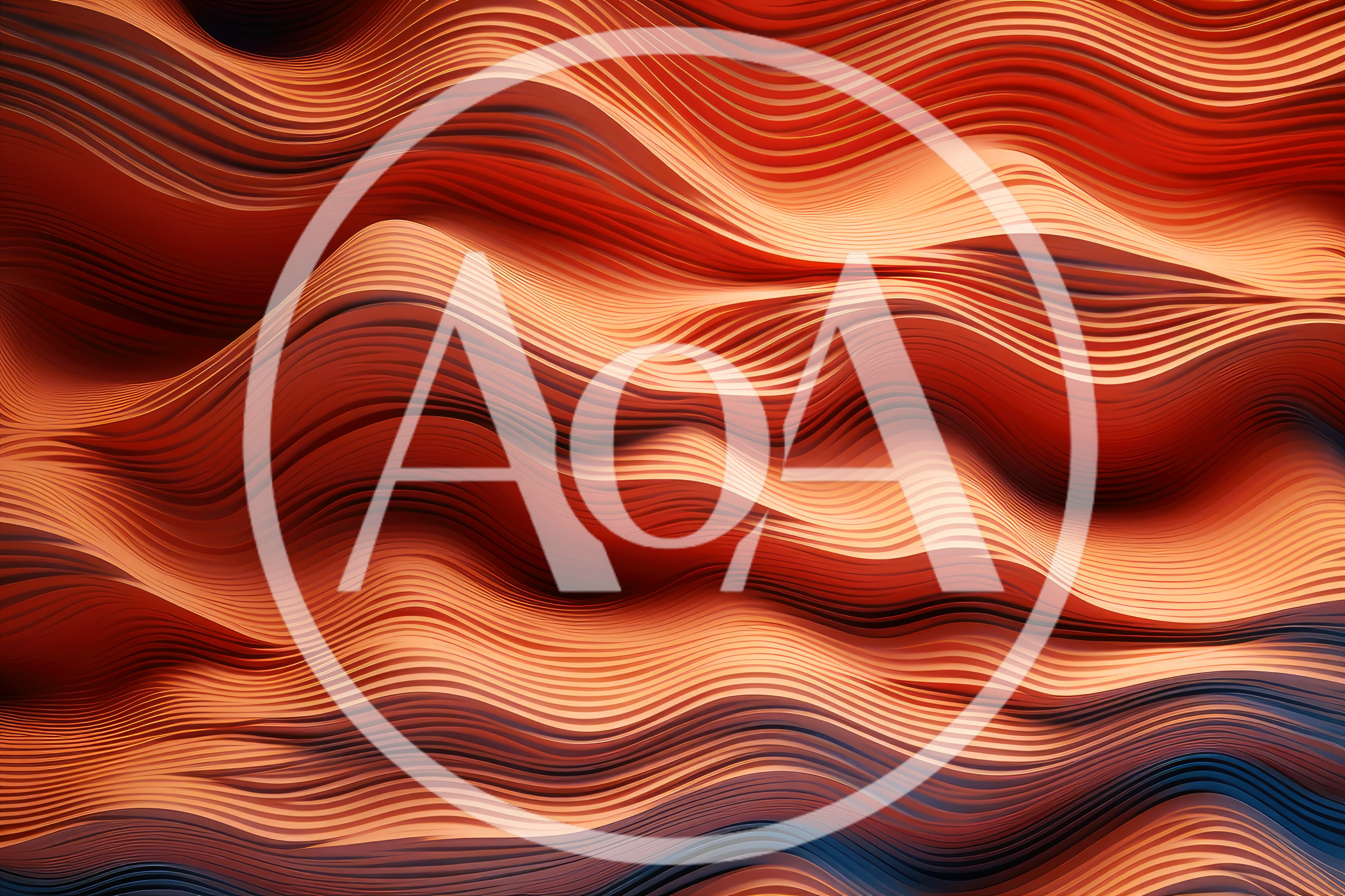 Abstract Wavy Orange And Blue 3D Lines