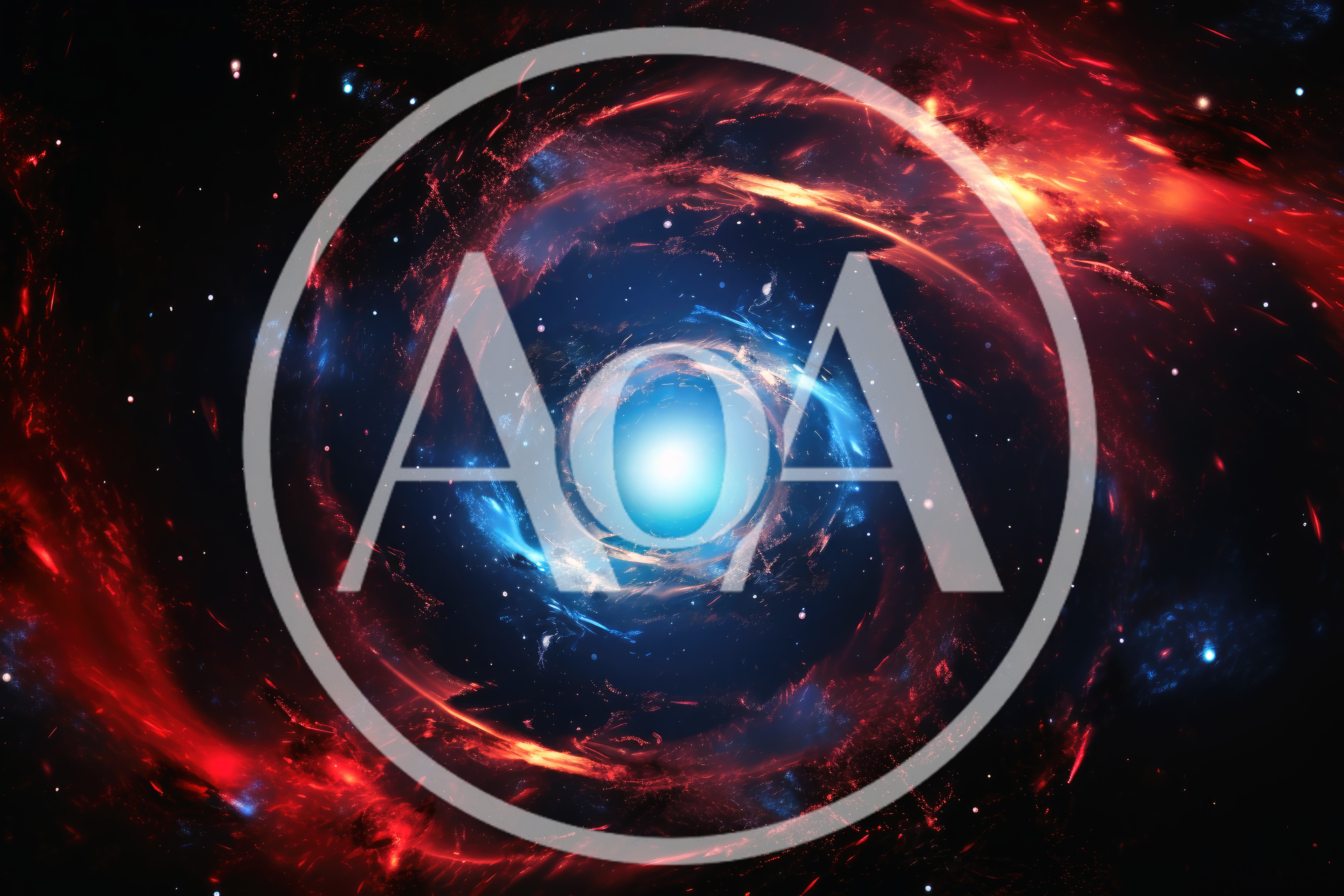 Cosmic Spiral Galaxy With Glowing Blue Core