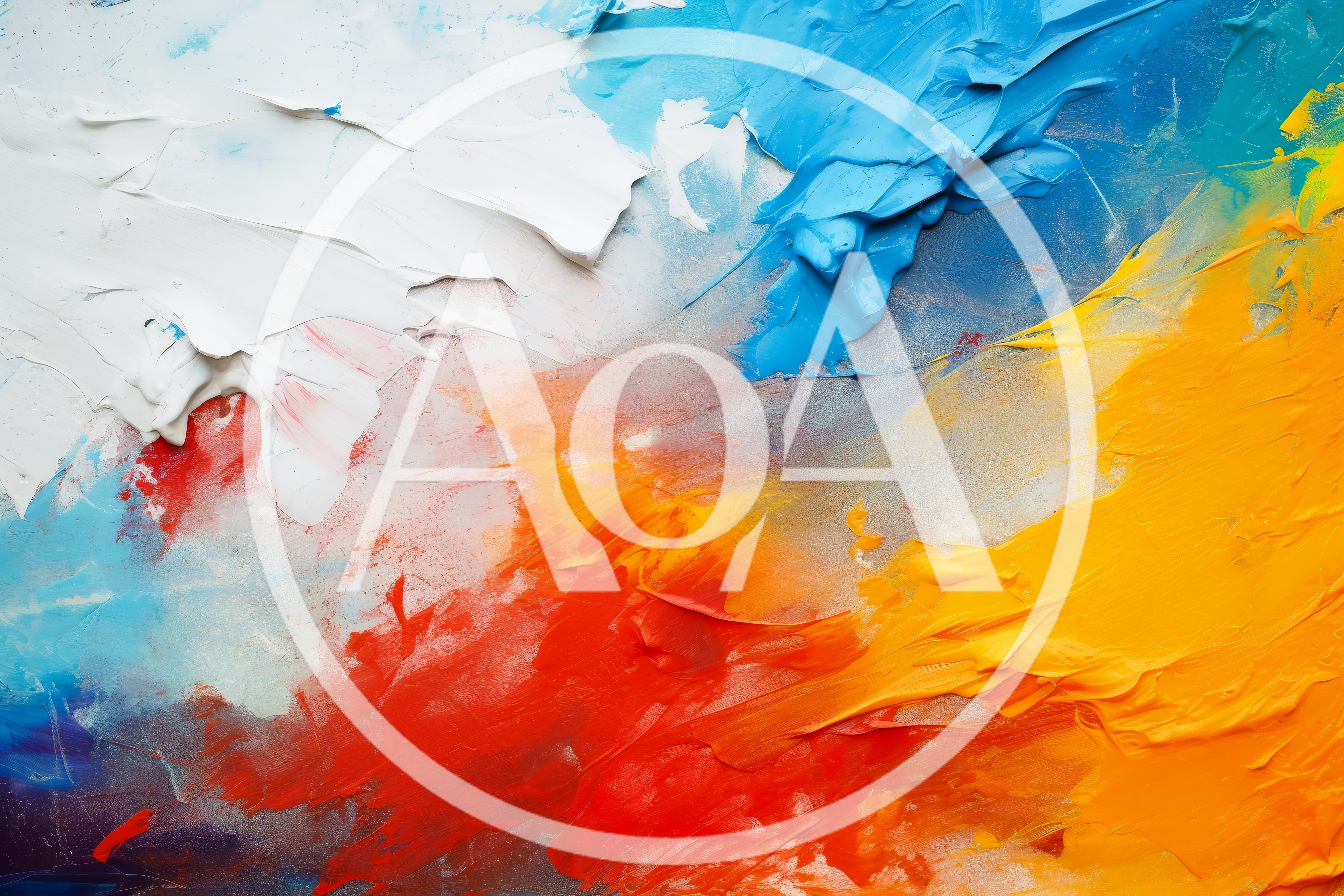 Abstract Oil Painting With Thick Impasto Texture