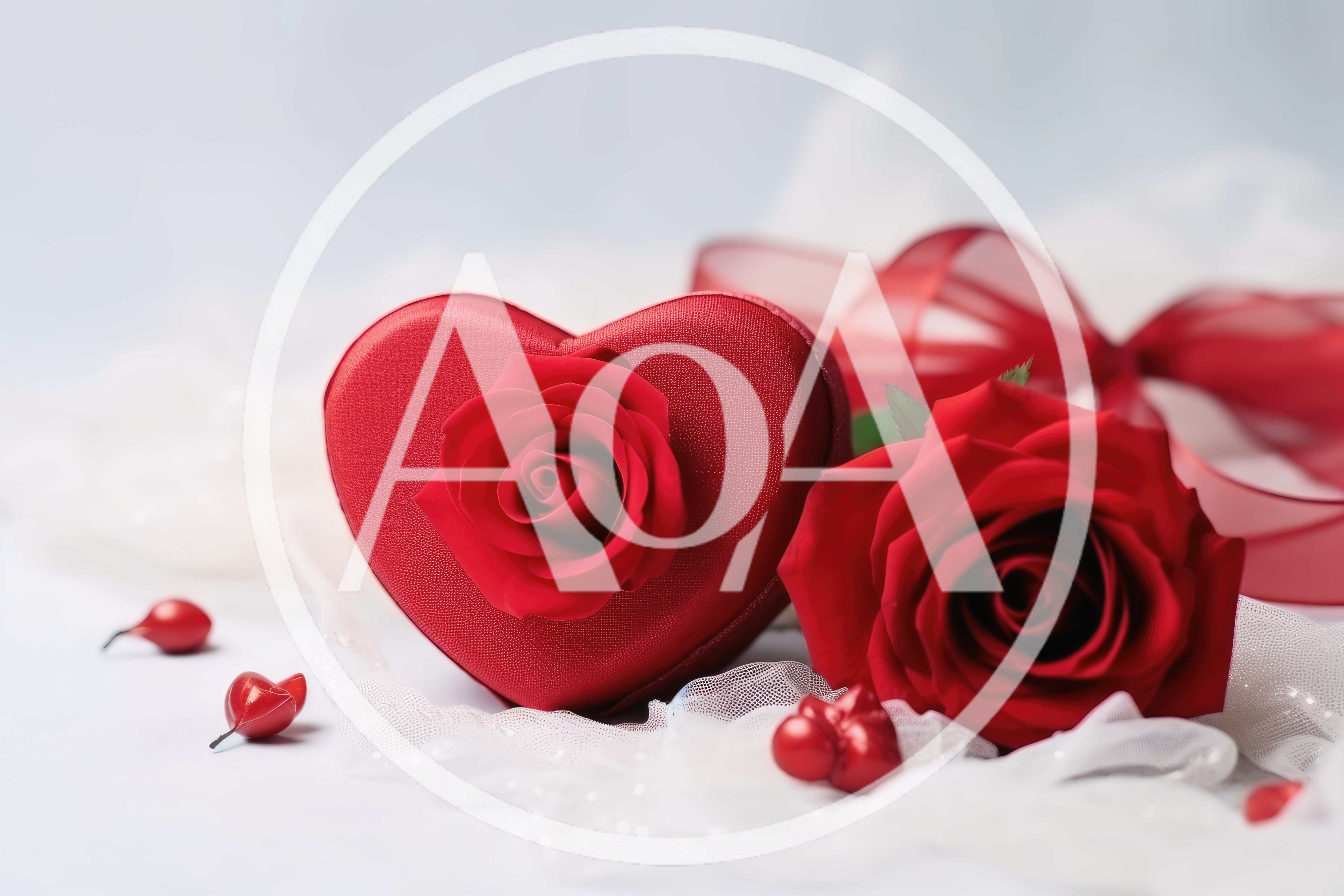 Heart Shaped Gift Box With Red Roses