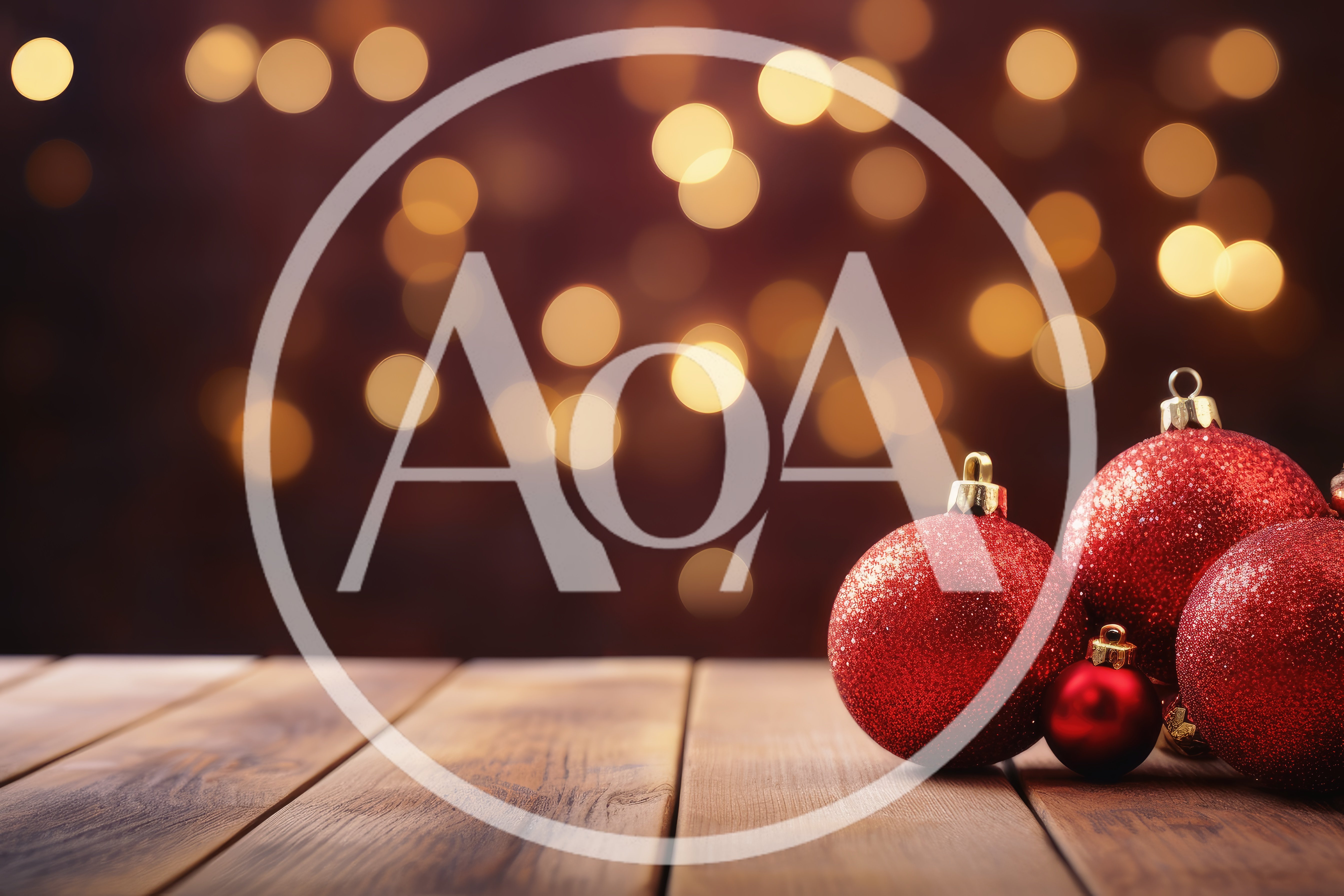 Red Christmas Ornaments on Wooden Table