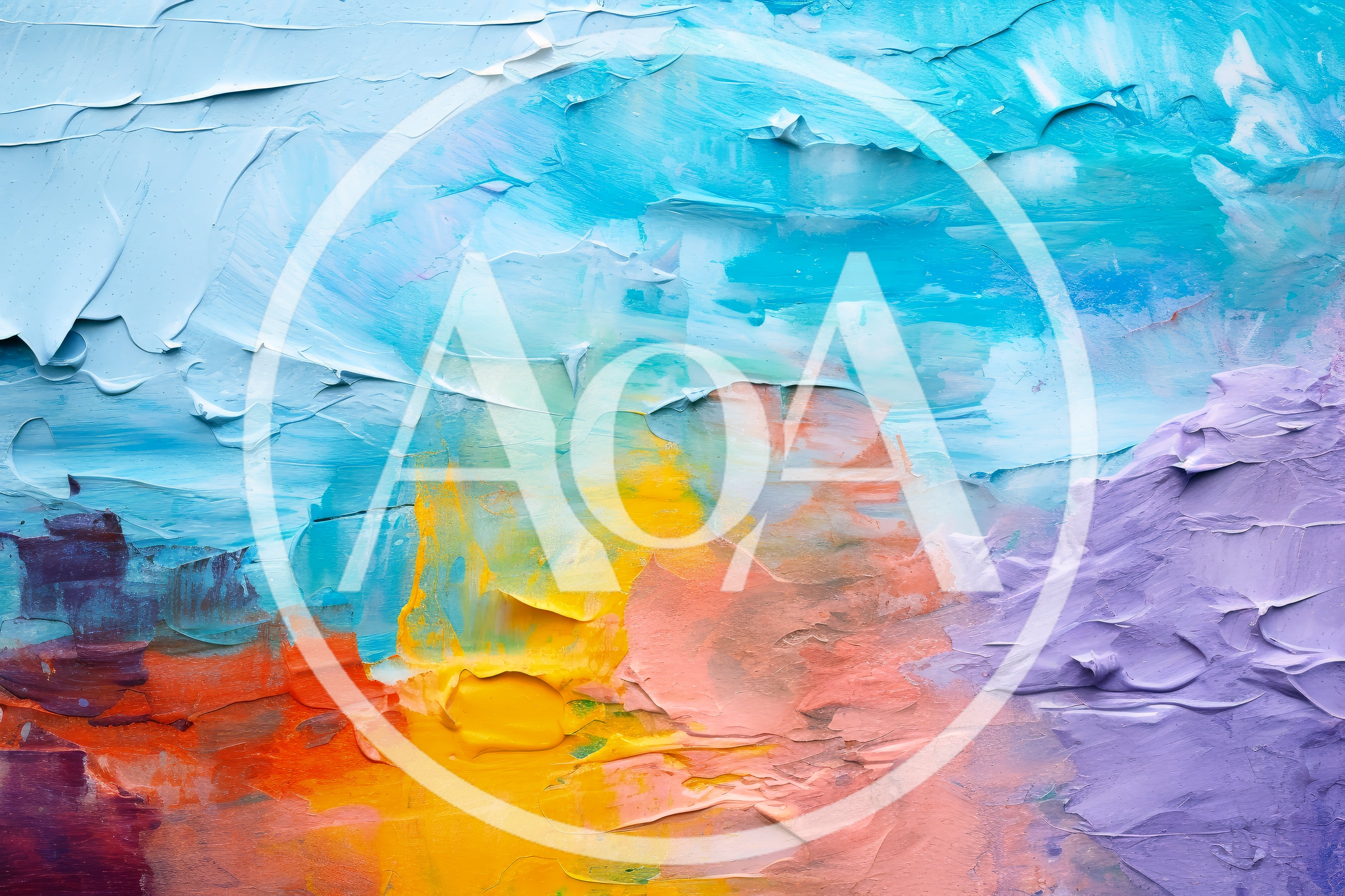 Abstract Oil Painting With Thick Impasto Texture