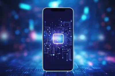 Smartphone Displaying Digital Circuitry And Processor Chip