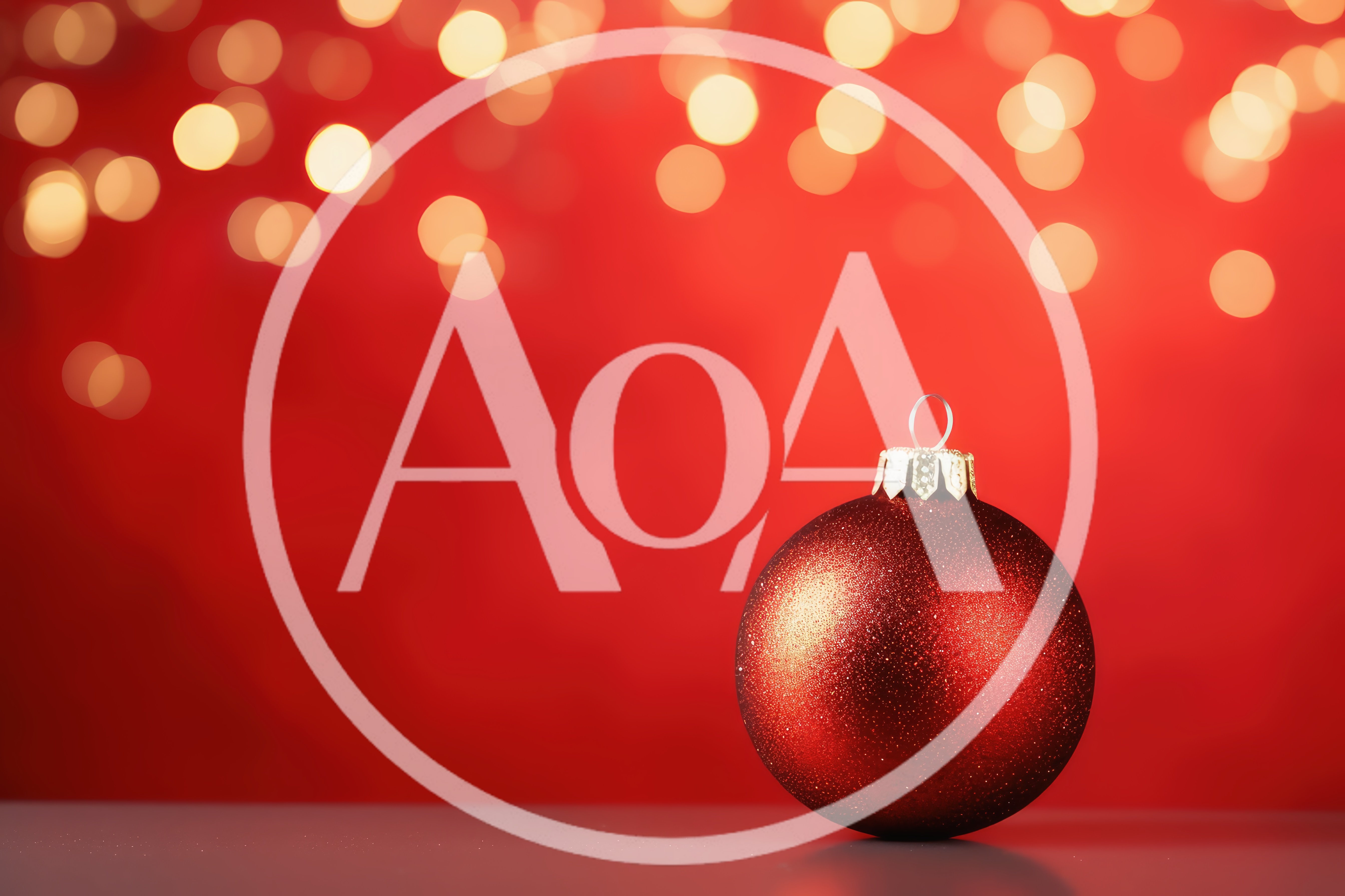 Red Christmas Ornament Ball on Red Background