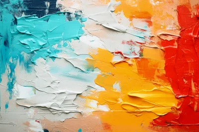 Abstract Oil Painting With Thick Impasto Texture