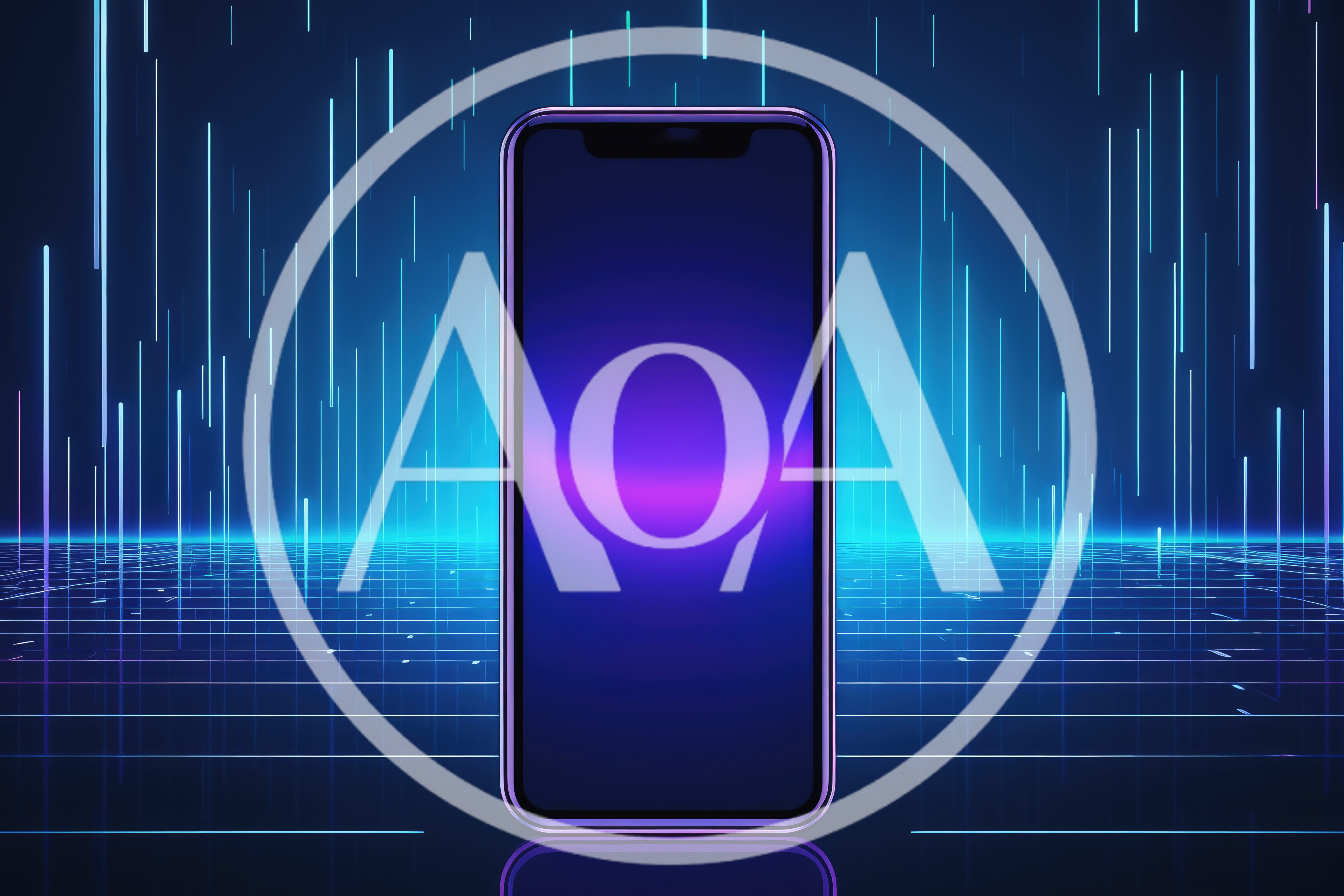 Smartphone Displaying Abstract Neon Light Effects