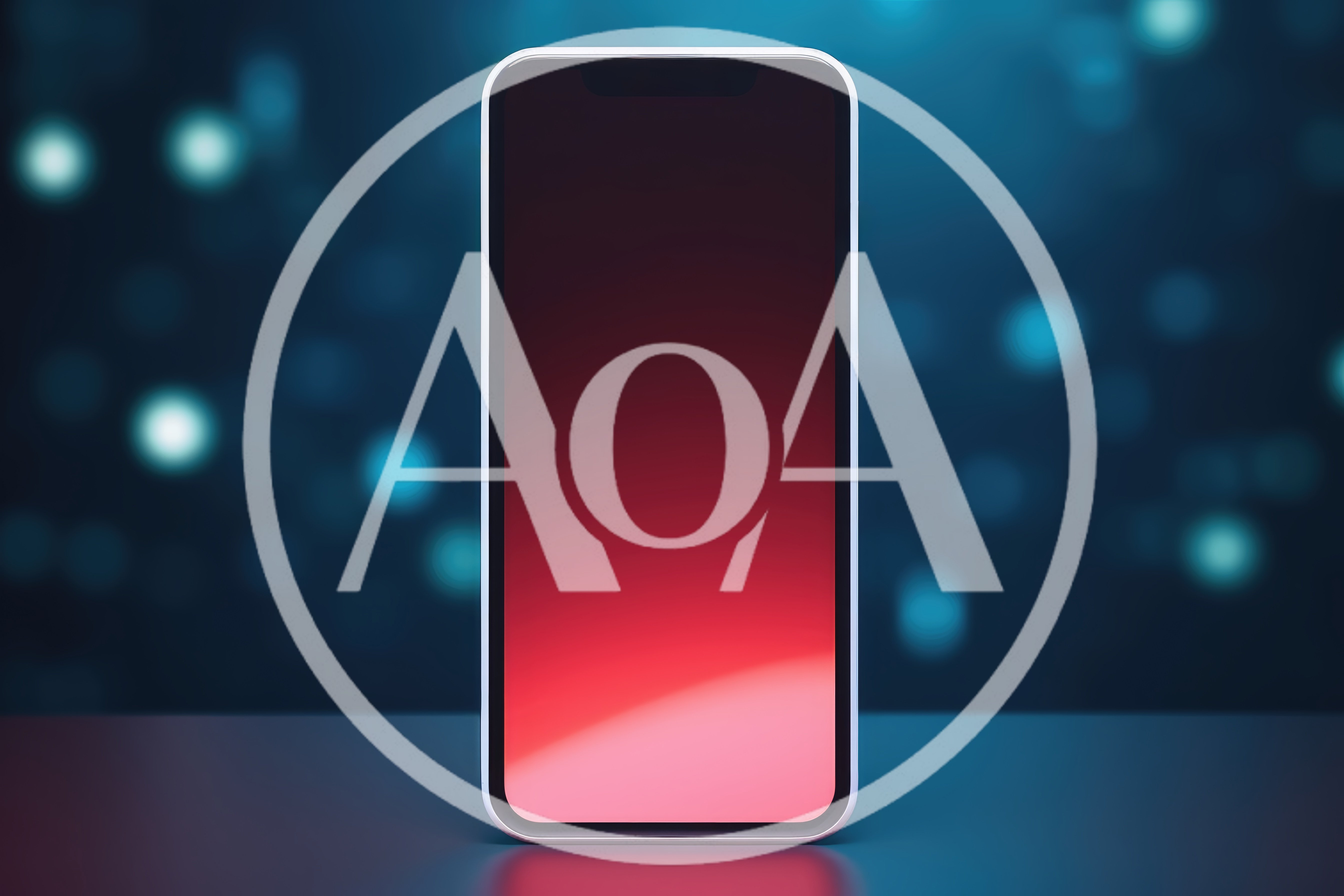 Modern Smartphone With Red Gradient Screen Display