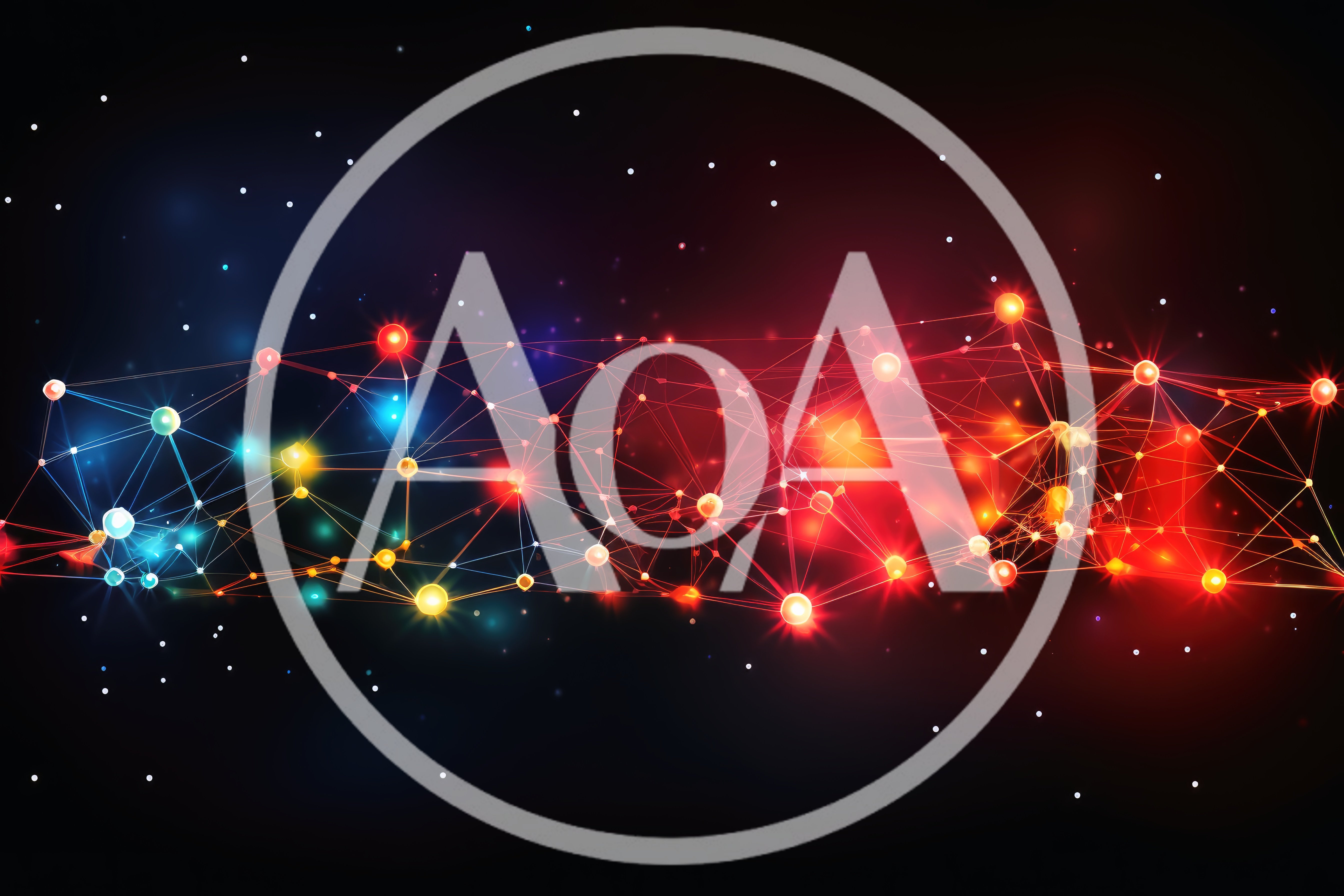 Abstract Digital Network Connection With Glowing Nodes