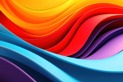 Abstract Background With Vibrant Multicolored Wavy Layers