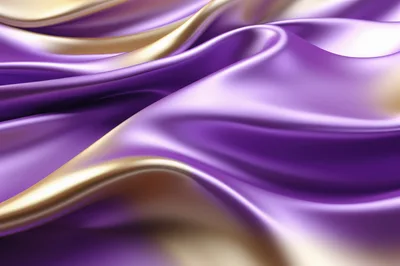 Abstract Flowing Purple and Gold Silk Fabric