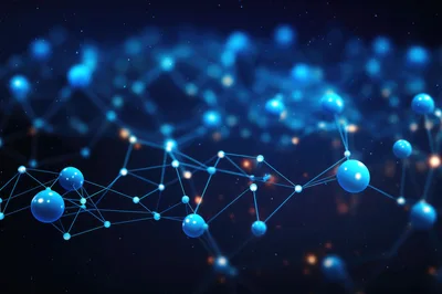 Abstract Digital Network Nodes And Connections