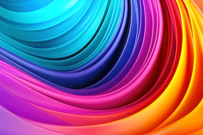 Abstract 3D Background With Vibrant Colorful Curved Waves