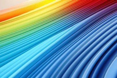 Abstract Rainbow Gradient Wavy 3D Rendered Background