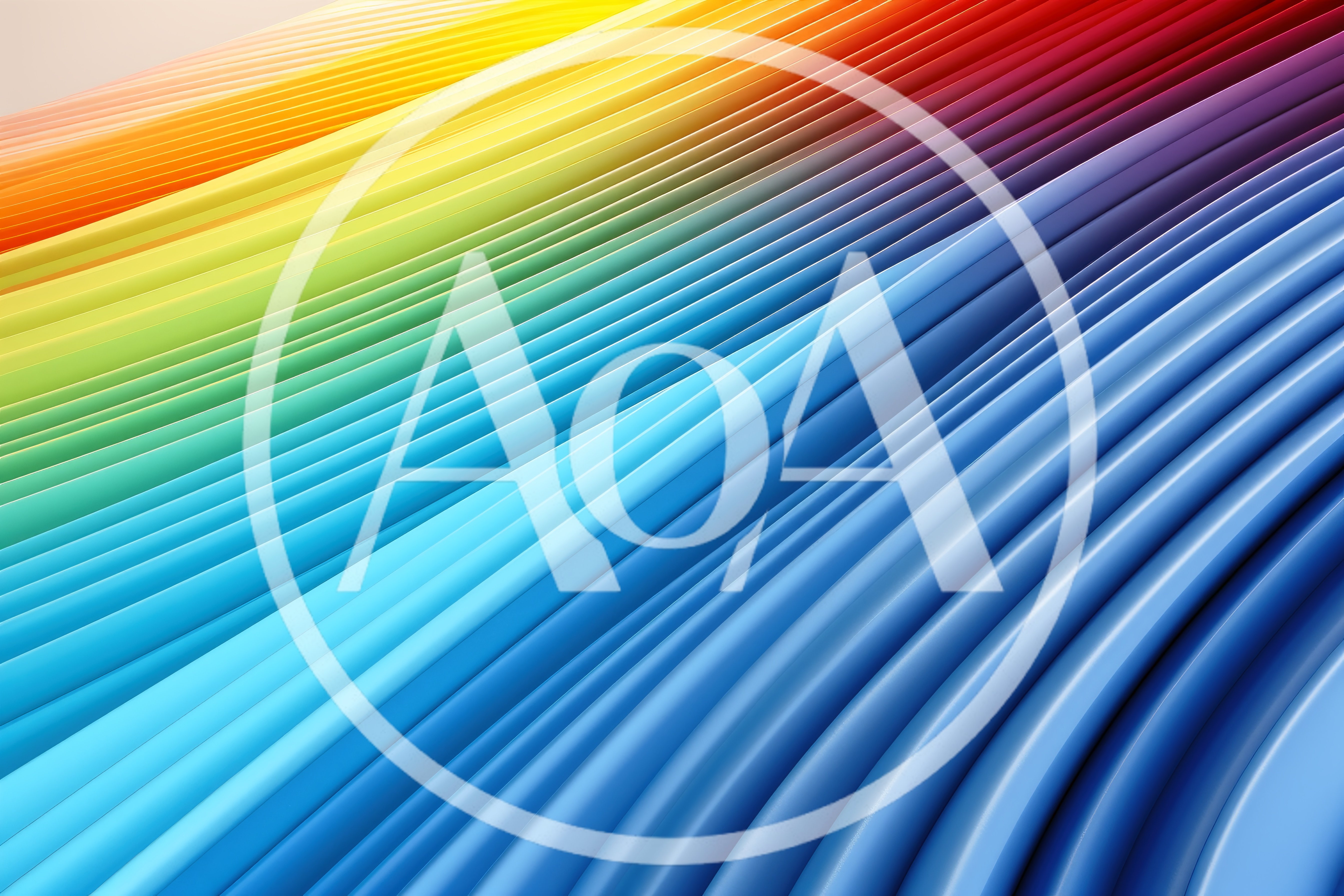 Abstract Rainbow Gradient Wavy 3D Rendered Background