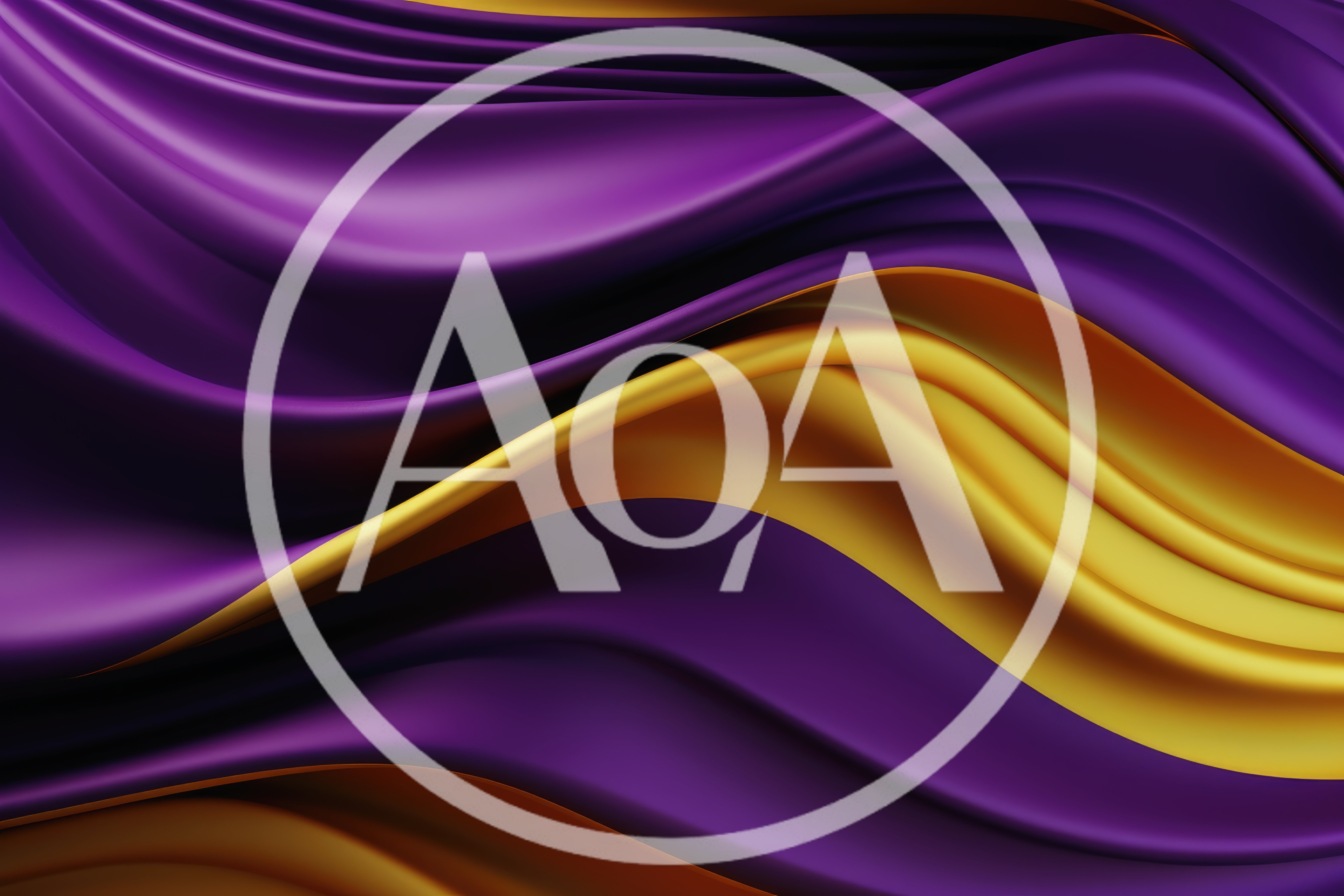 Abstract Flowing Purple And Gold Silk Fabric