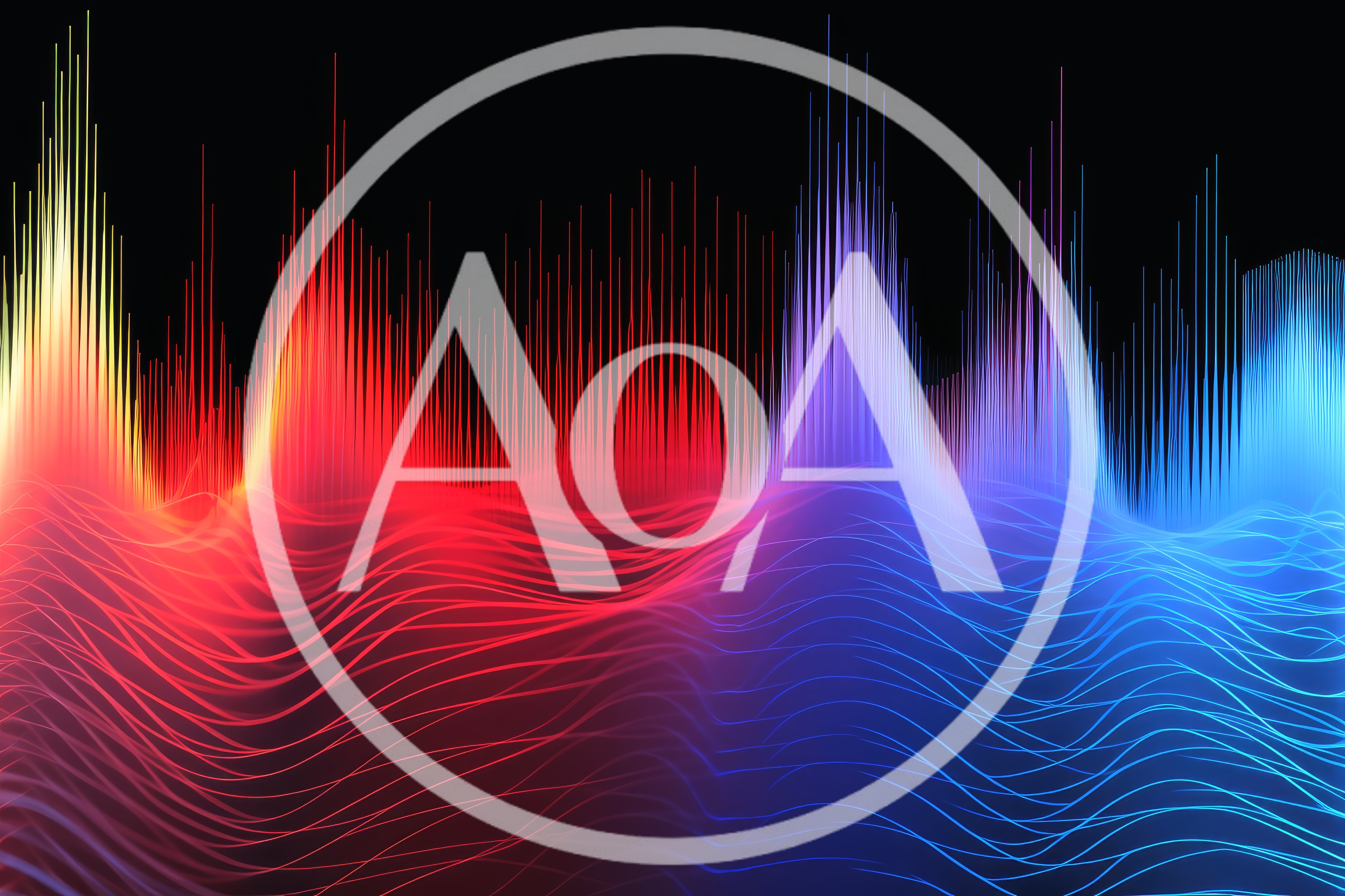 Abstract Digital Sound Wave Visualization With Glowing Neon Lines