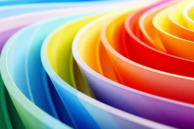Abstract Rainbow Curved Layers Background