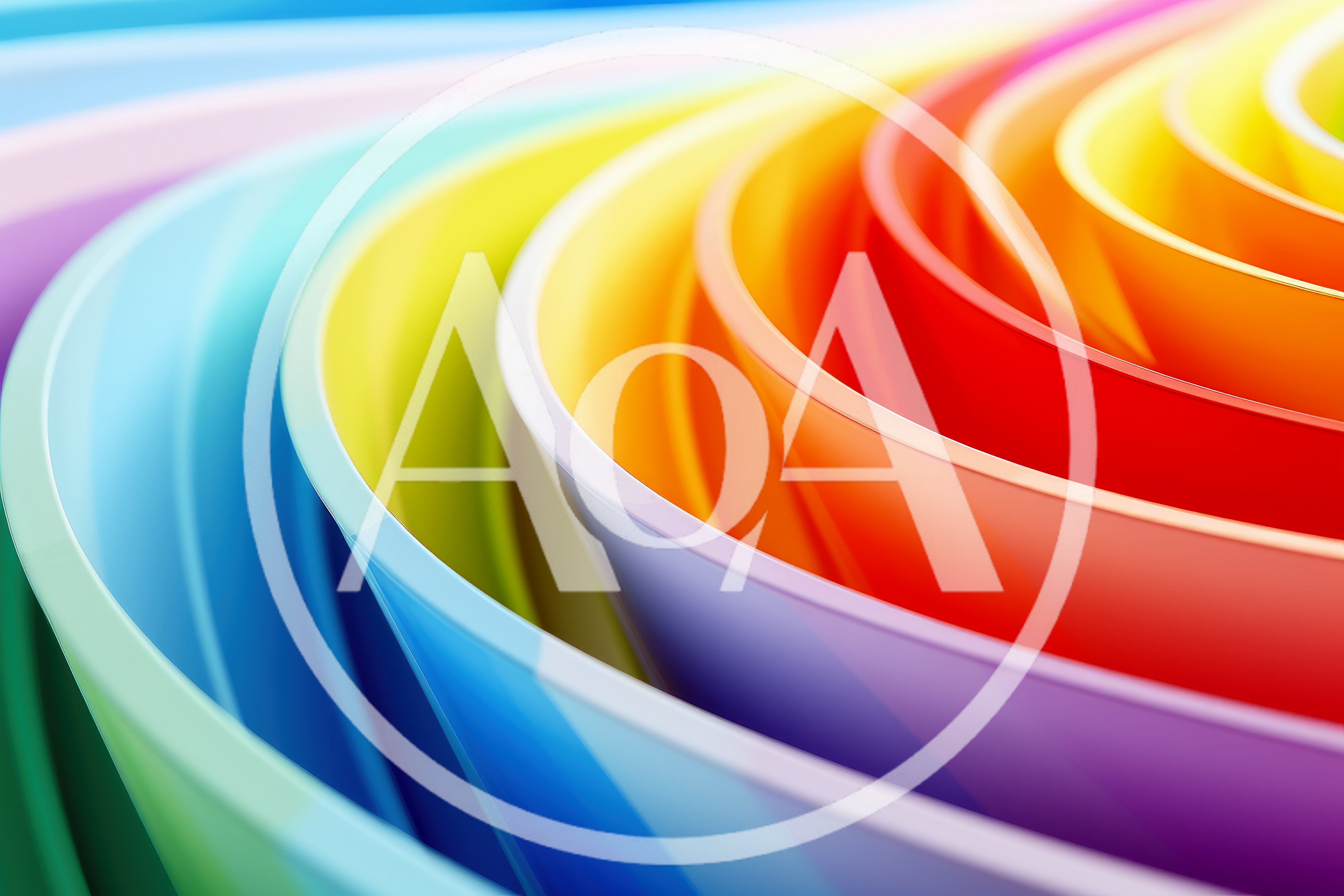 Abstract Rainbow Curved Layers Background
