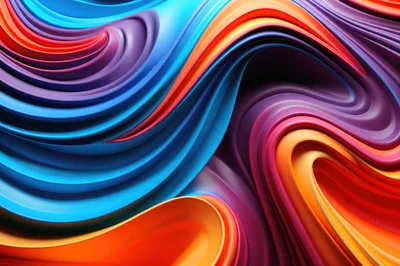 Abstract Fluid Waves With Vibrant Gradient Colors