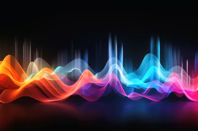 Abstract Glowing Colorful Sound Wave Visualization