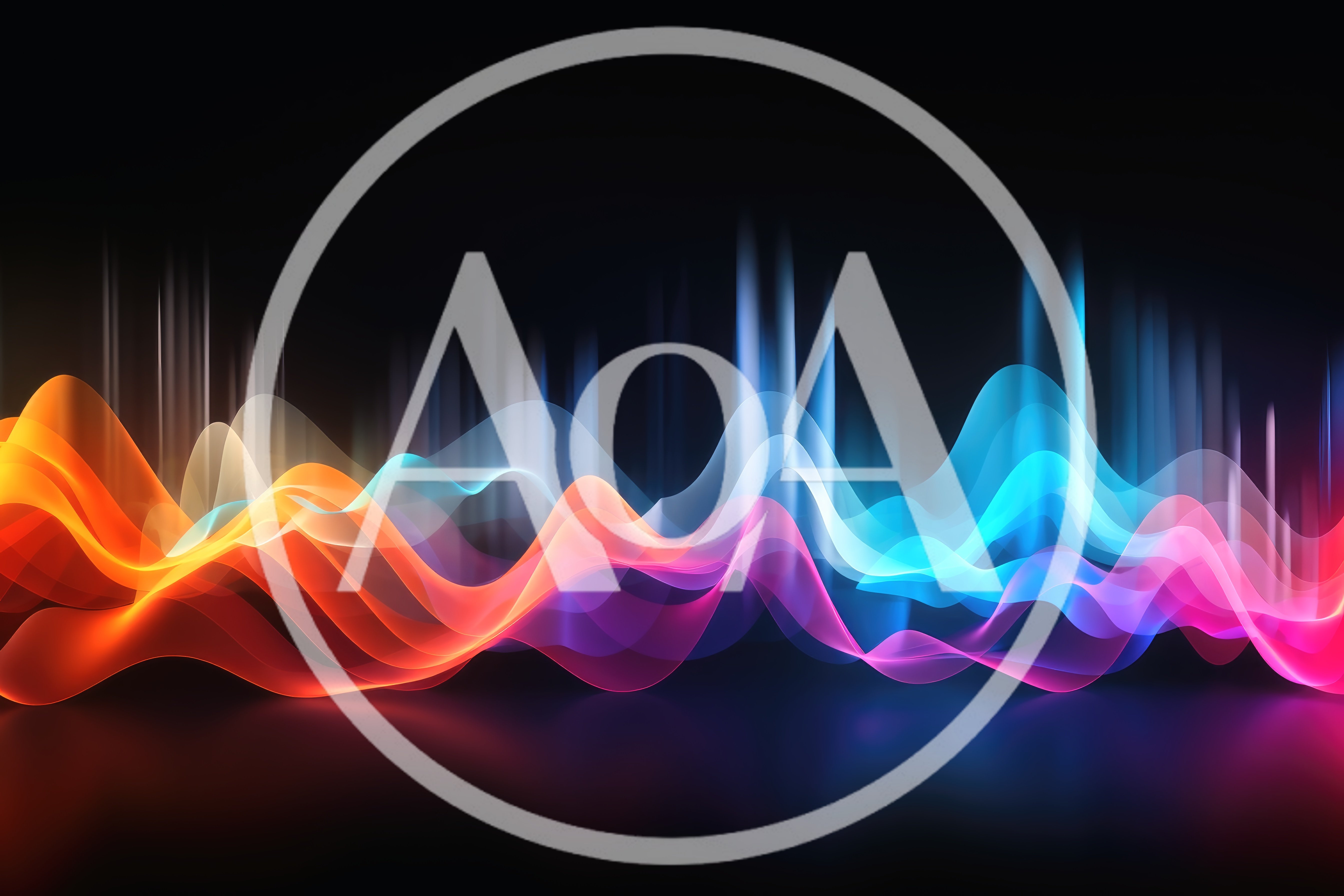 Abstract Glowing Colorful Sound Wave Visualization