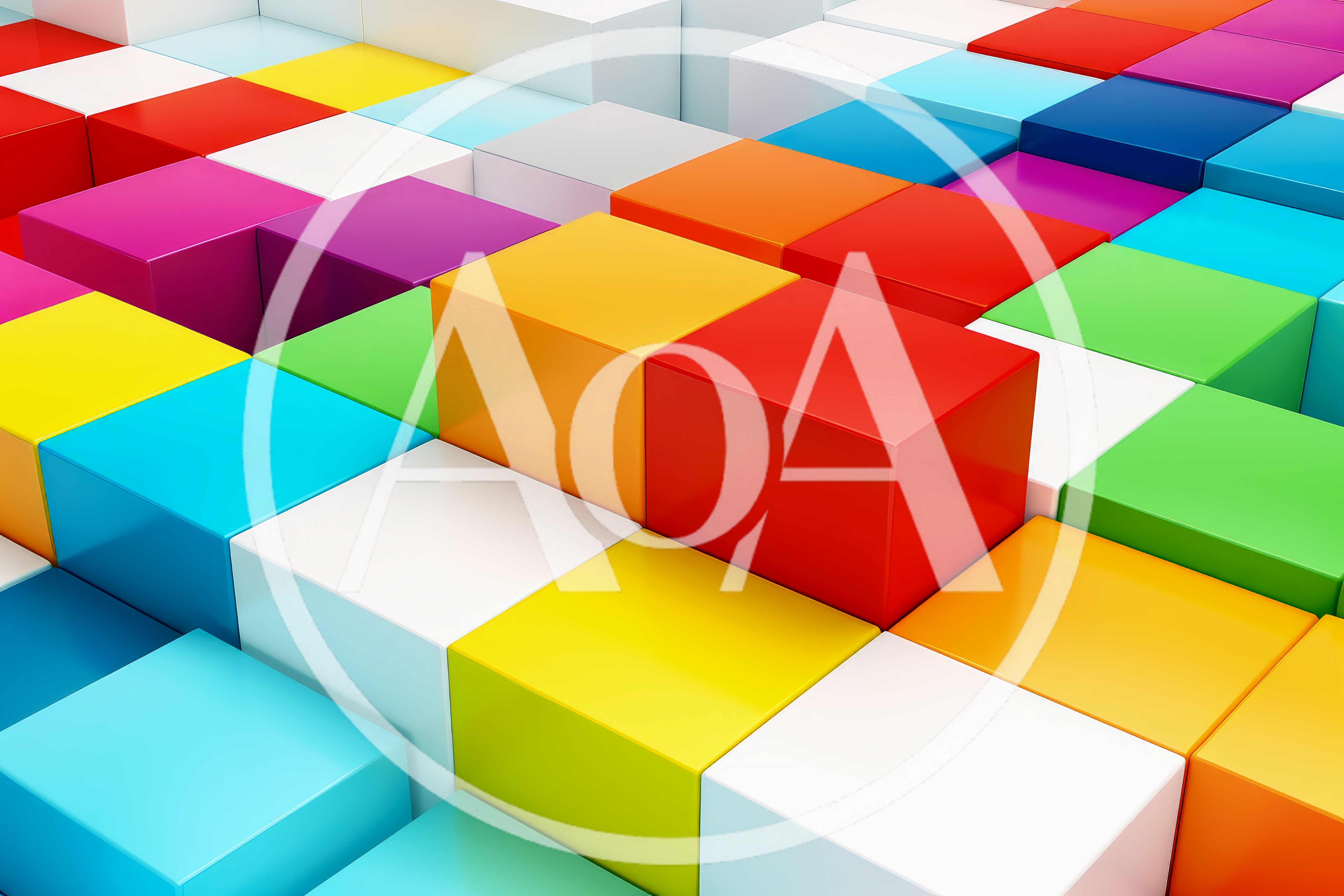 Abstract Background of Colorful 3D Cubes