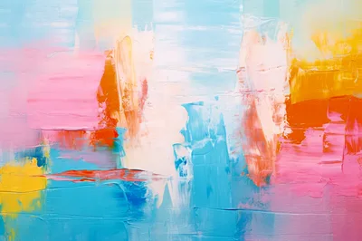 Abstract Oil Painting With Vibrant Colorful Brushstrokes