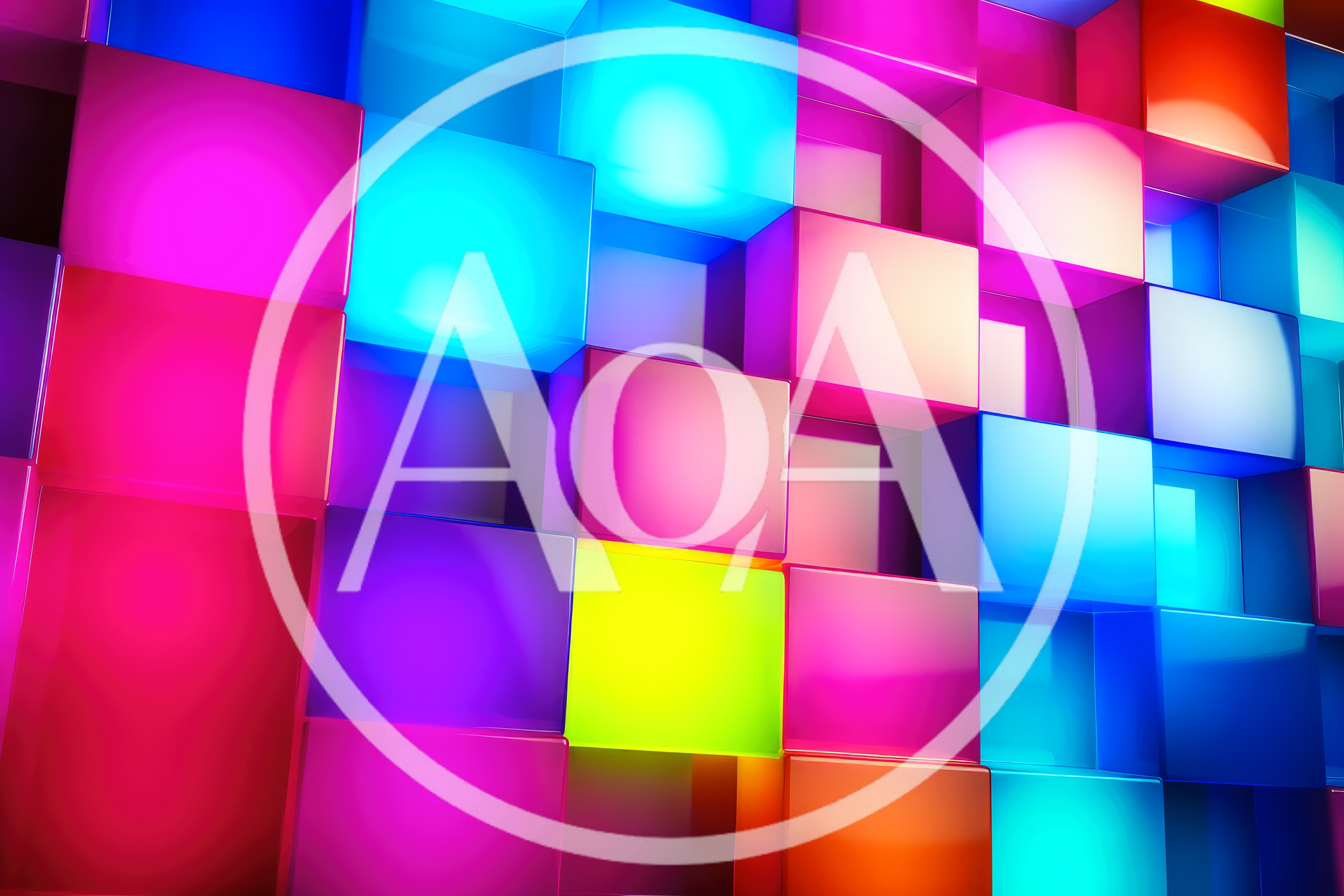 Abstract Background Of Glowing Colorful 3D Cubes
