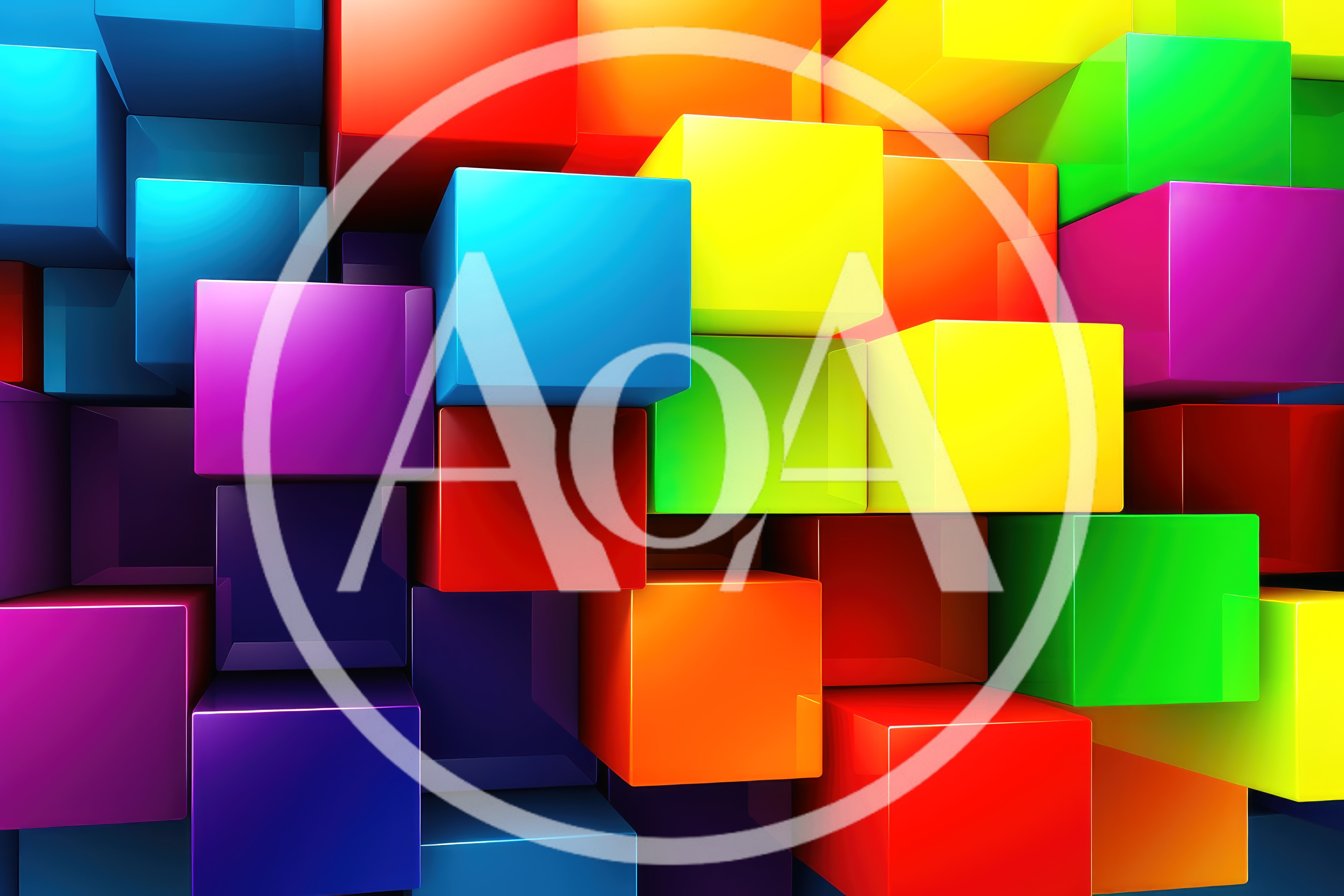 Abstract 3D Colorful Glossy Cubes Background