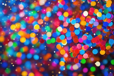 Abstract Colorful Confetti Bokeh Background