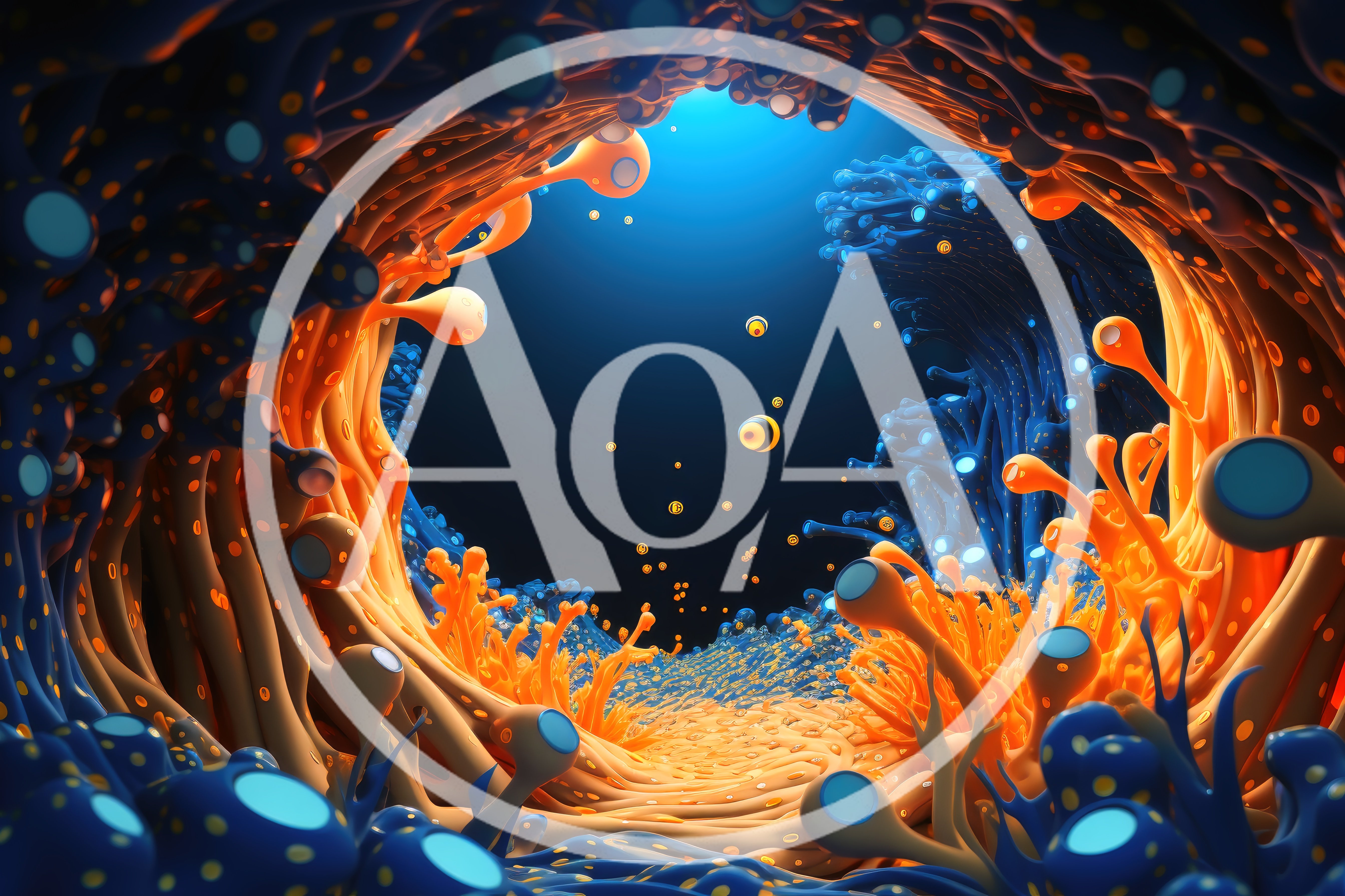 Abstract Microscopic Biological Cellular Environment Visualization