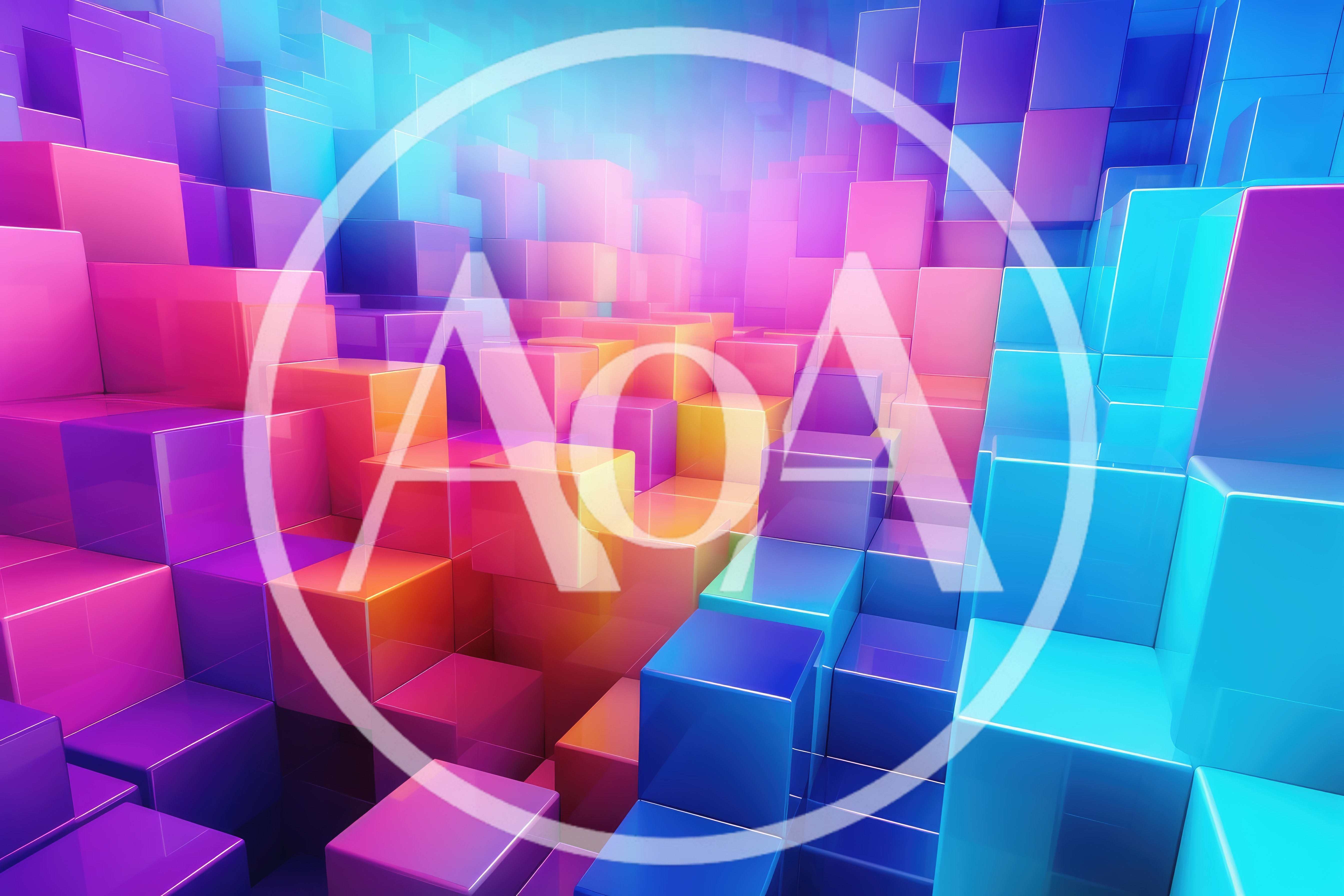 Abstract 3D Background With Colorful Glossy Cubes