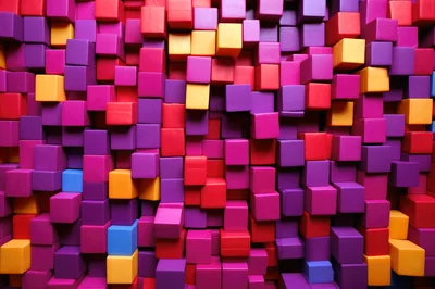 Abstract Background of Colorful Three Dimensional Cubes