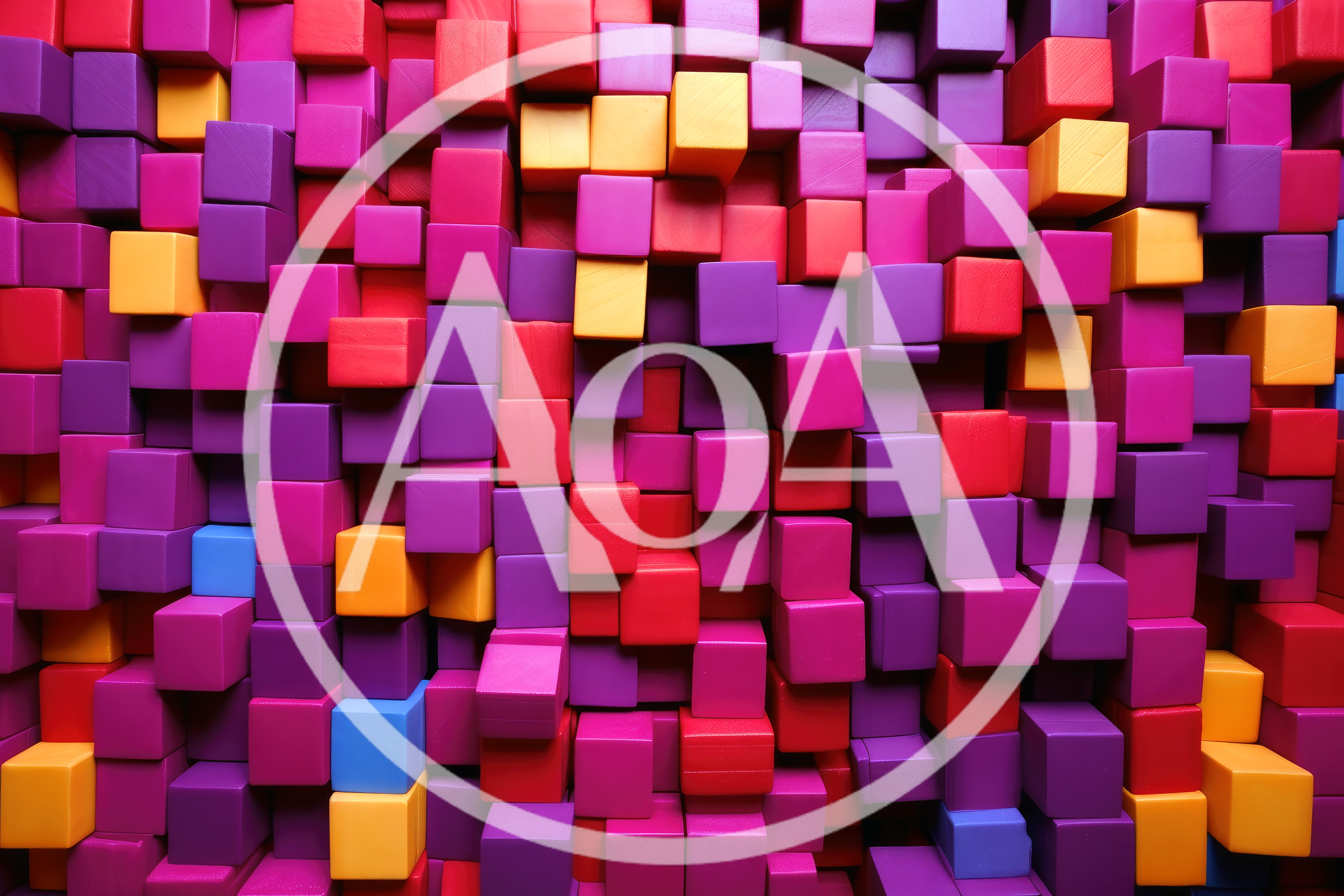 Abstract Background of Colorful Three Dimensional Cubes
